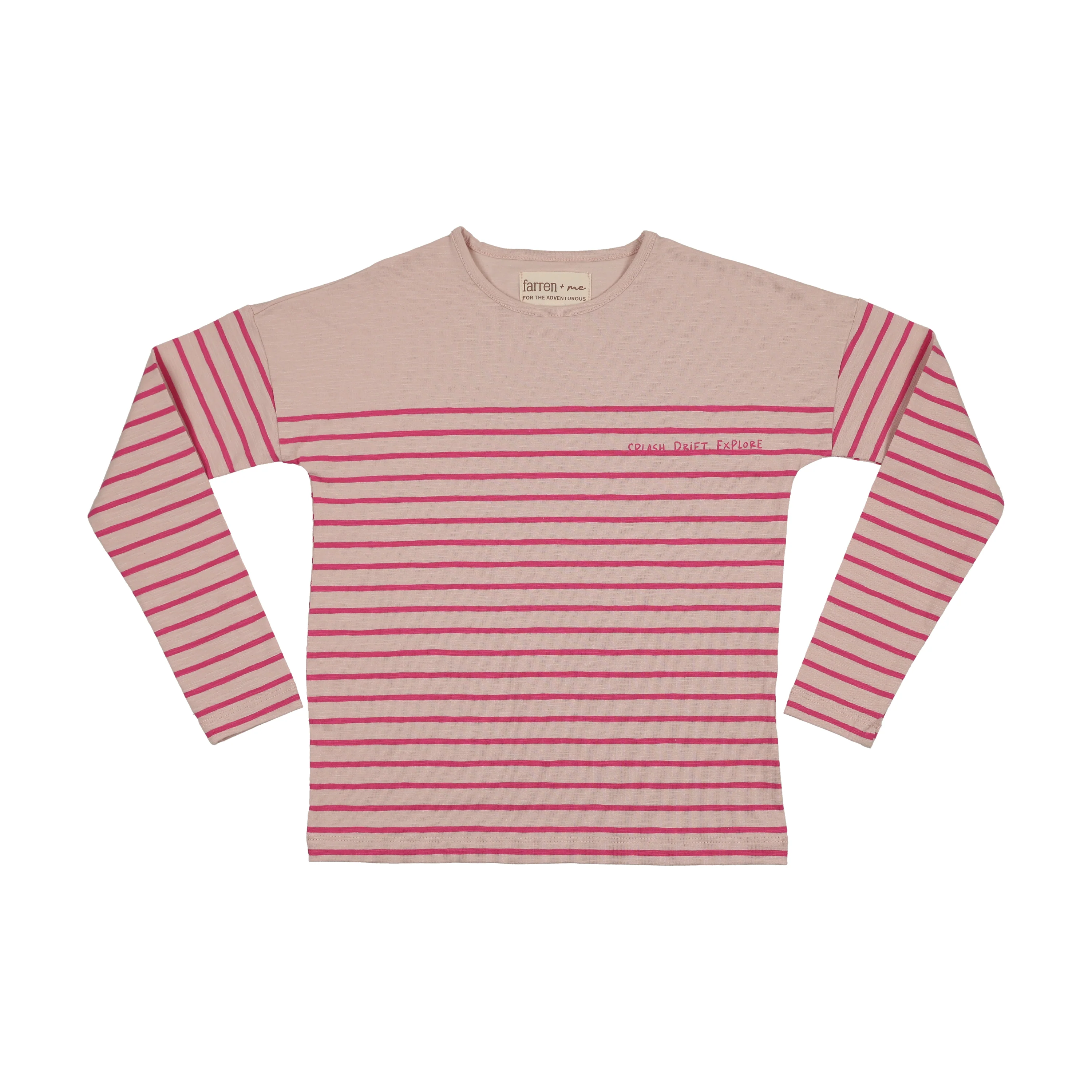 Farren And Me Drop Sleeve Top - Hot Pink Stripes