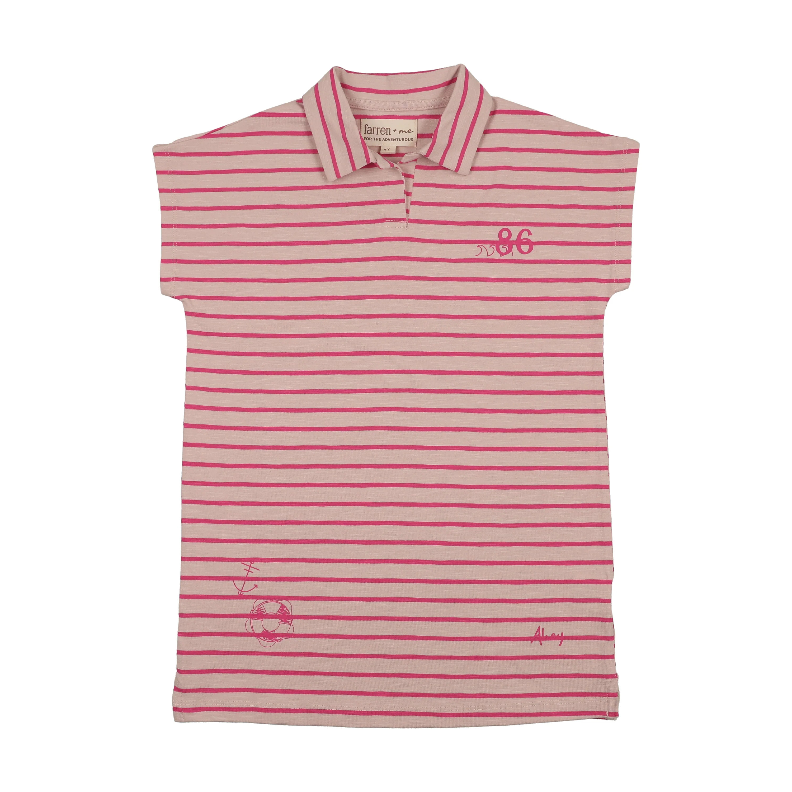 Farren And Me Drop Shoulder Jumper - Hot Pink Stripes