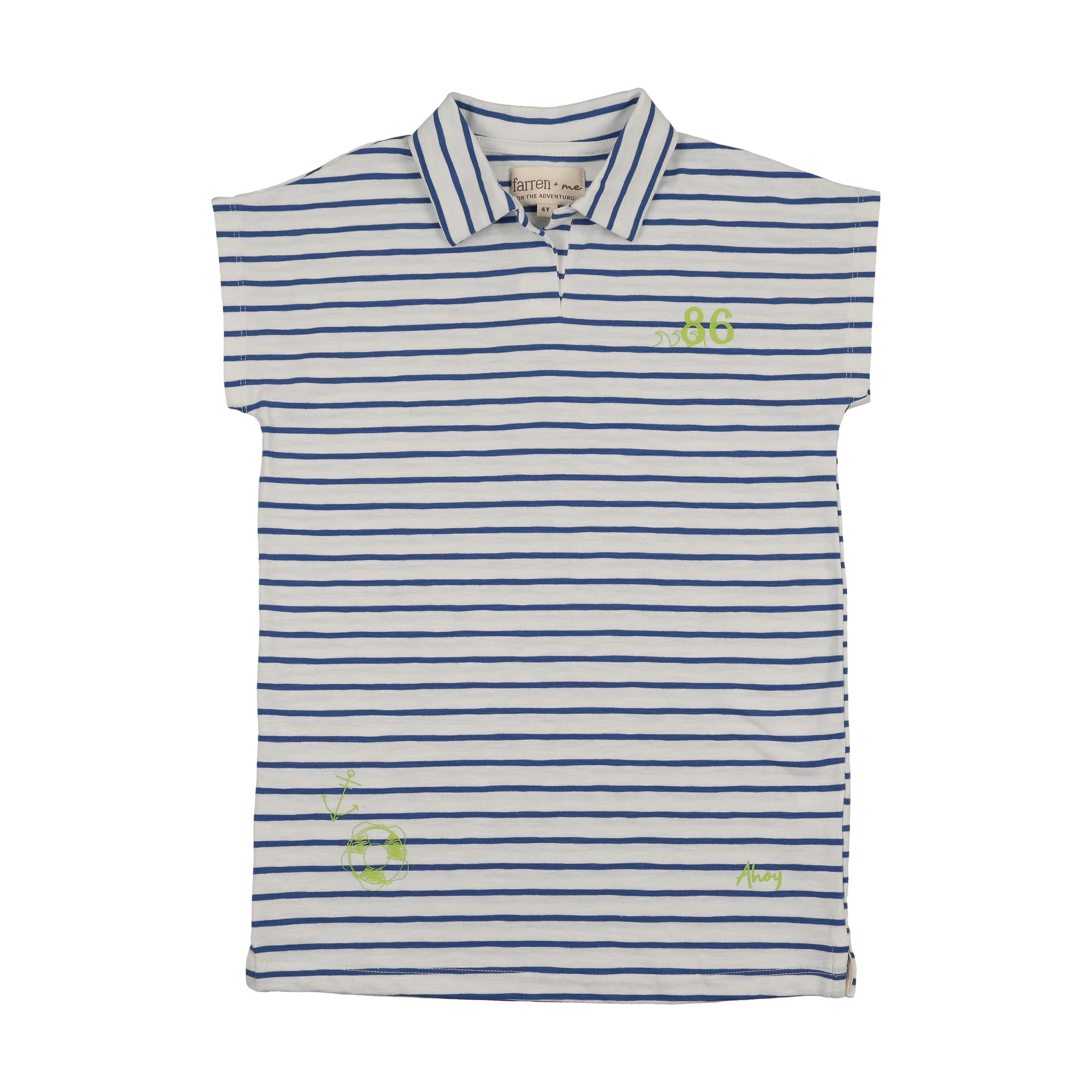 Farren And Me Drop Shoulder Jumper - Royal Blue Stripes