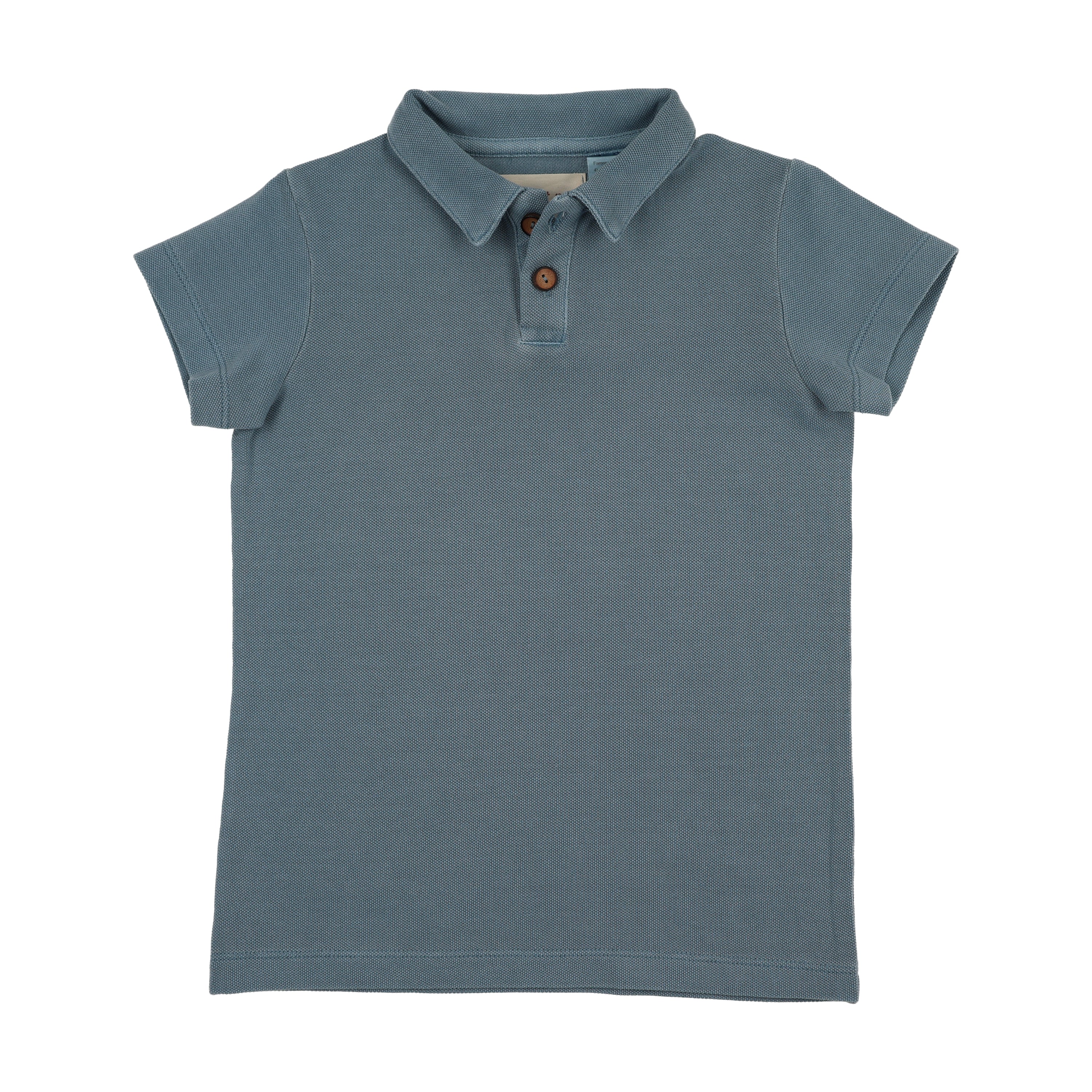 Farren And Me Pique Knit Washed Polo - Light Blue Wash