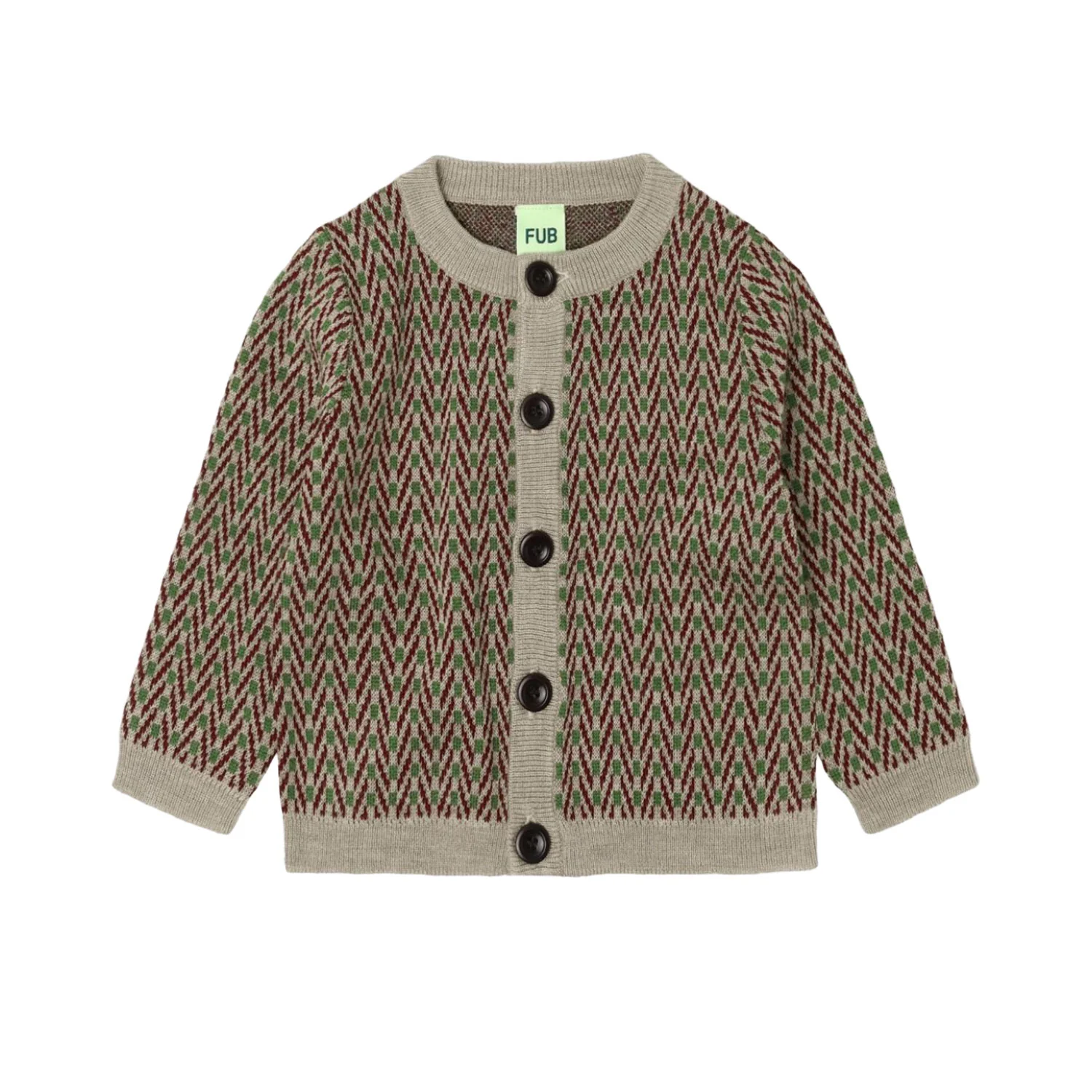 Fub Baby Oat Melange Baby Herringbone Cardigan (6425 AW)