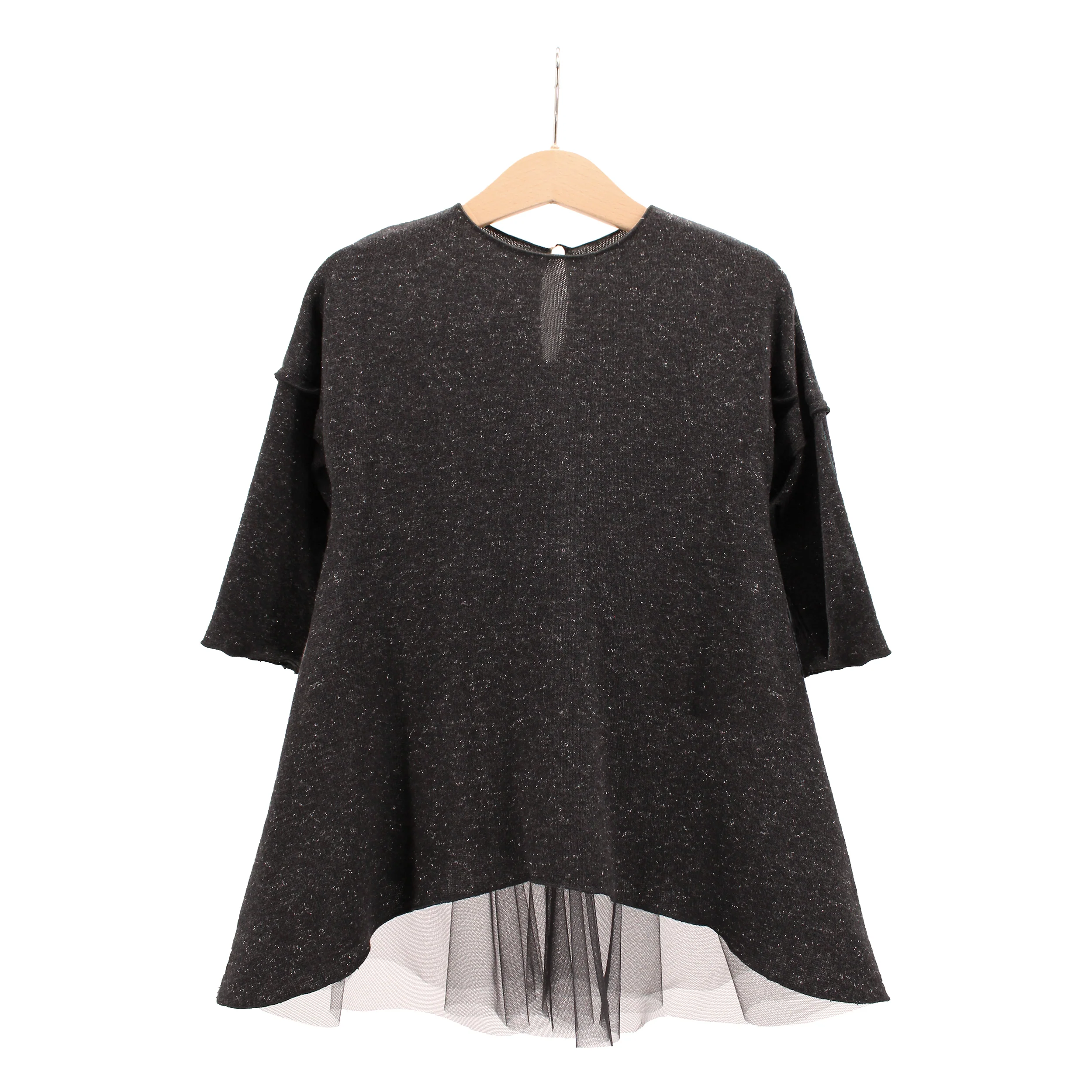 Gaya Lab Anthracite-Silver Knit / Tulle Adele Dress - Image 3