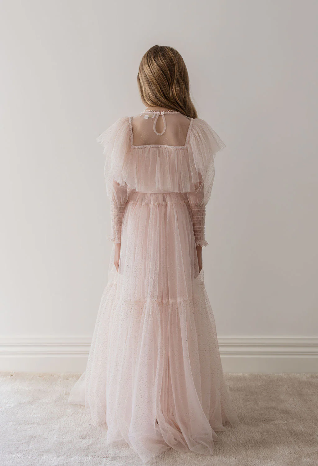 Gold by Petite Amalie White Glitter Tulle Gown - Image 4