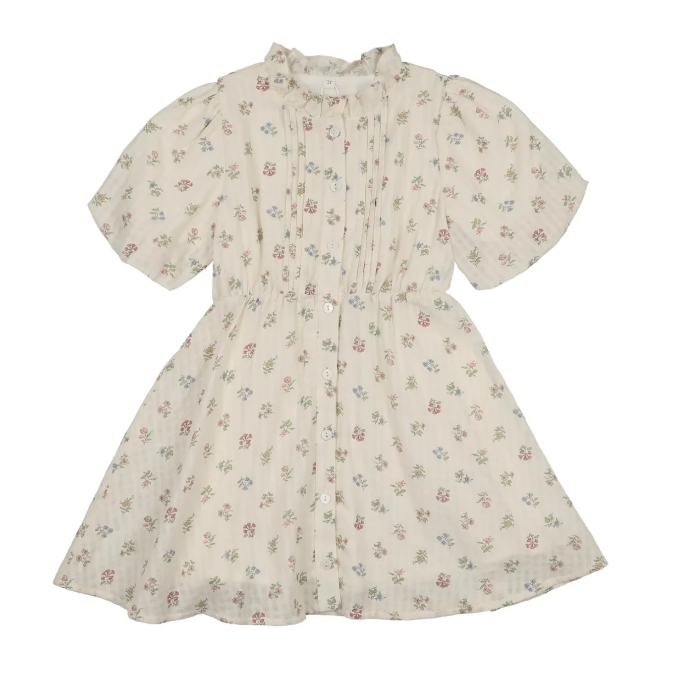 Bonjoy Green Floral 3/4 Sleeve Dress - Green Floral