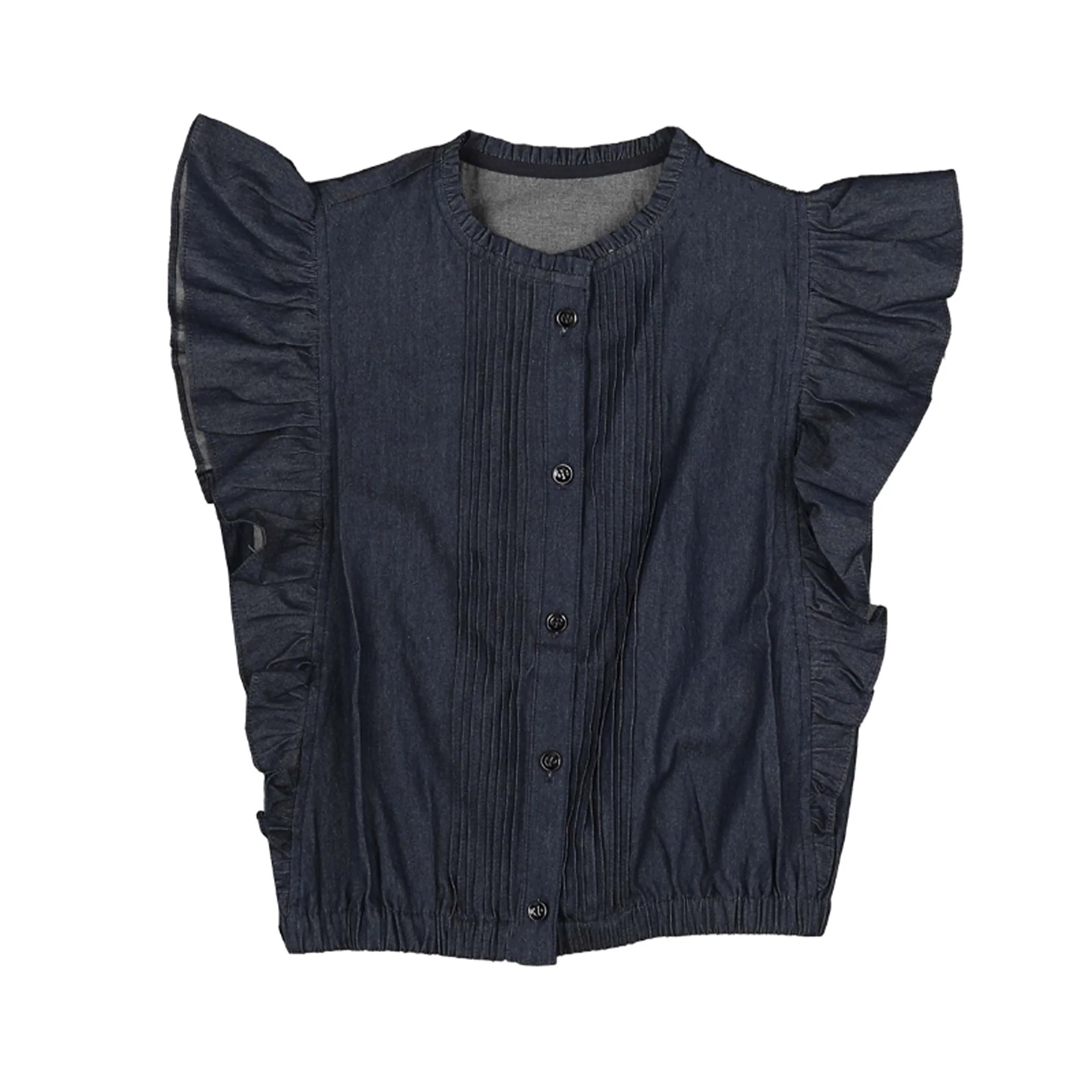 HEV Denim Denim Ruffle Top HSH750