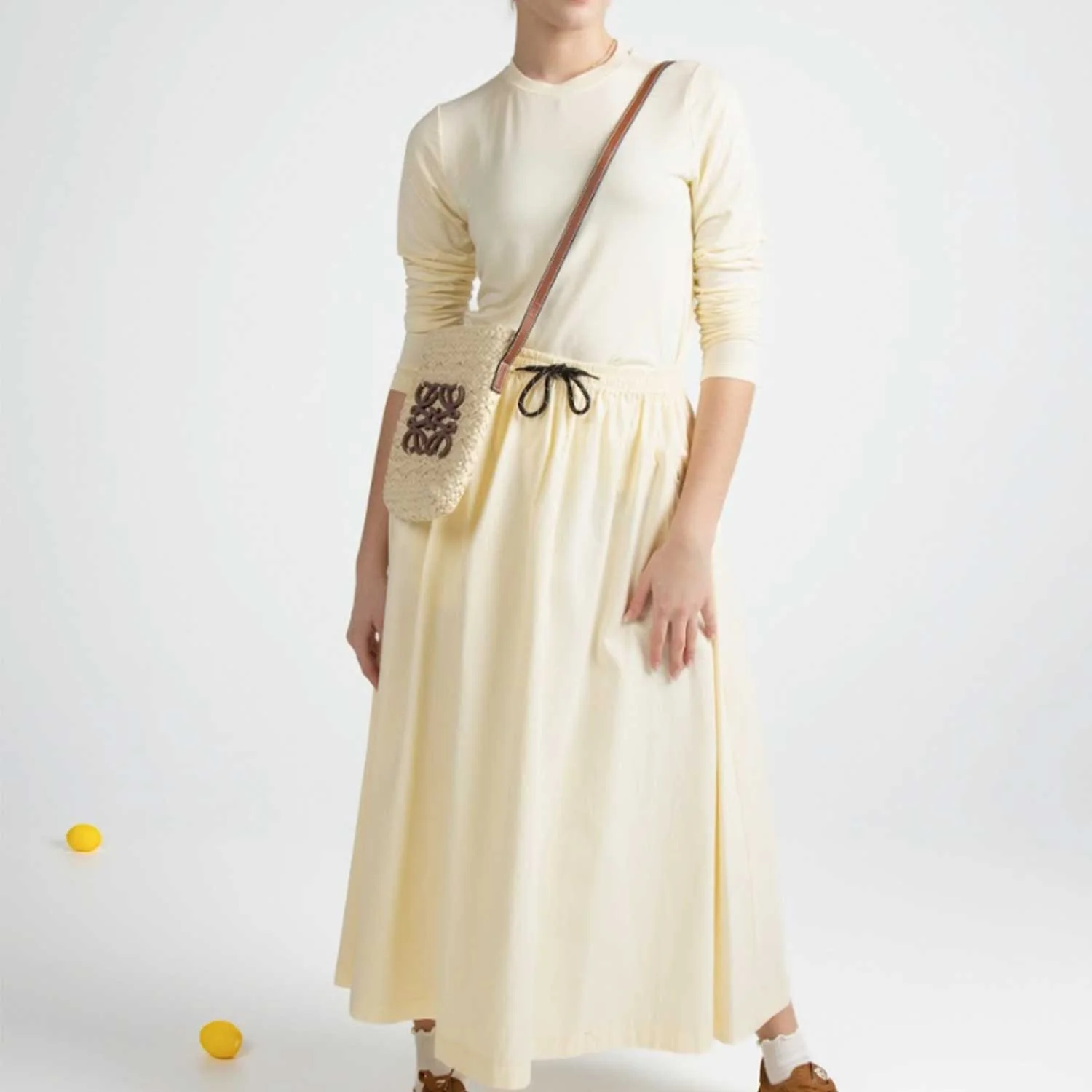 HEV Ivory Cord Tie Skirt (HSK799)