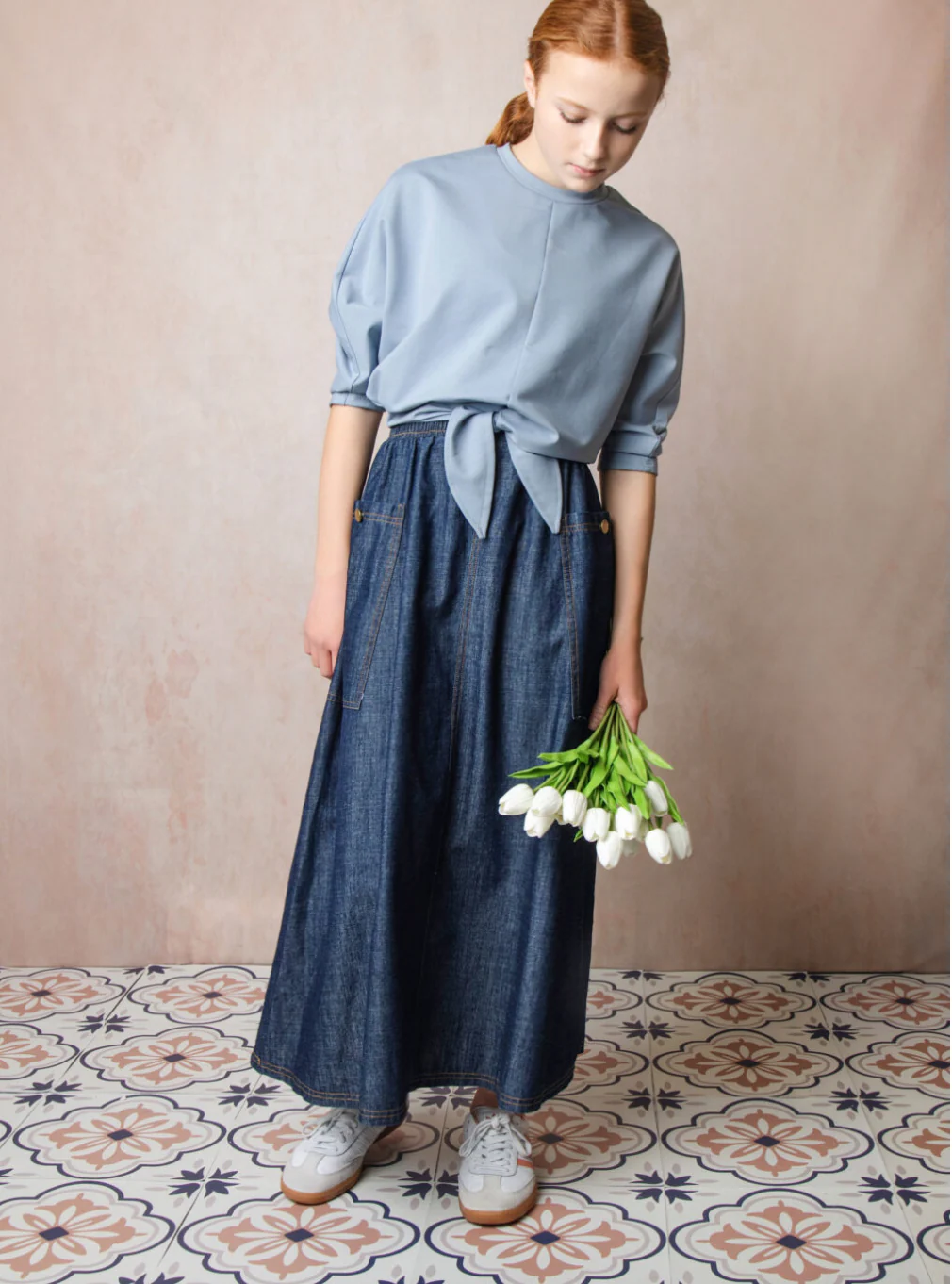 Hev Light Blue Front Tied Tshirt - Image 2