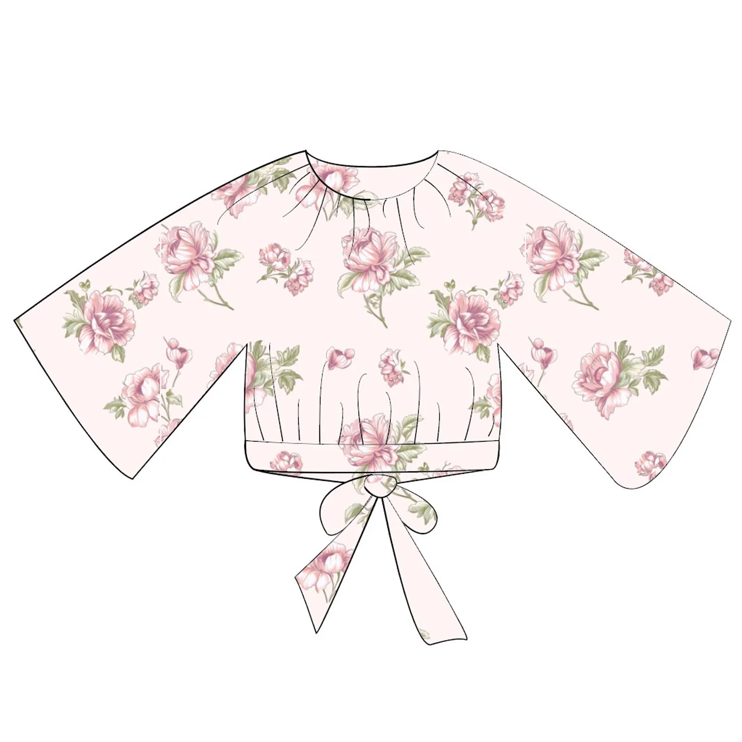 Hev Pink Silk Printed Top