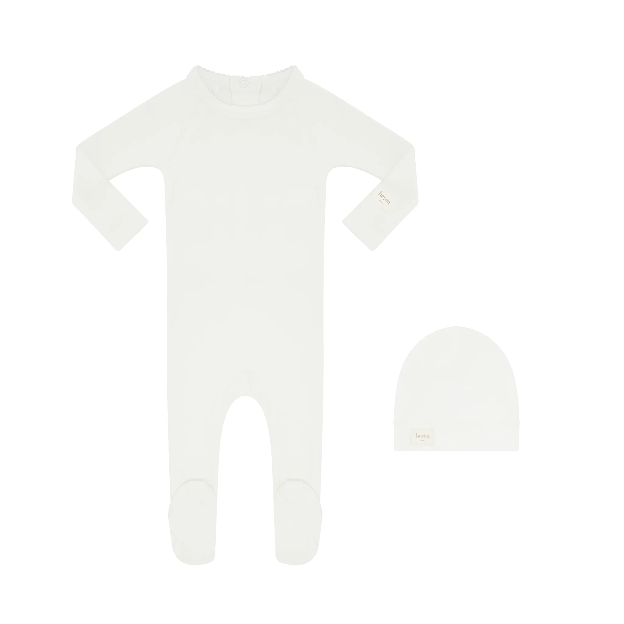Heven Child Footie + Hat Ivory (H70)