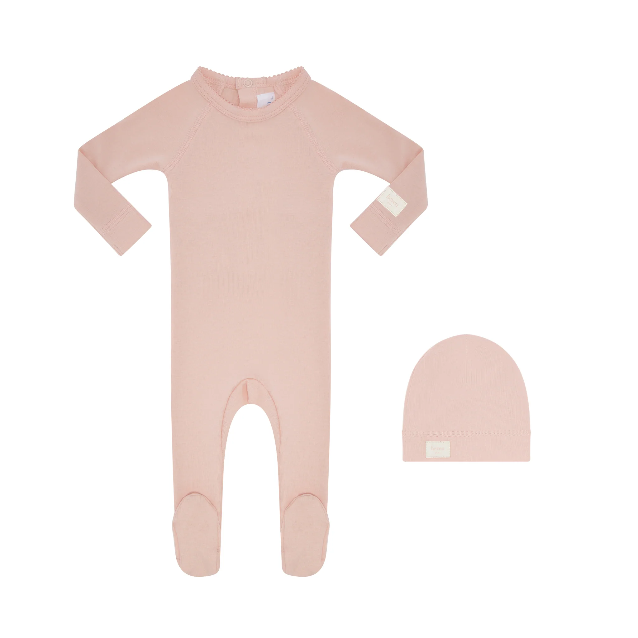 Heven Child Footie + Hat Pink (H70)