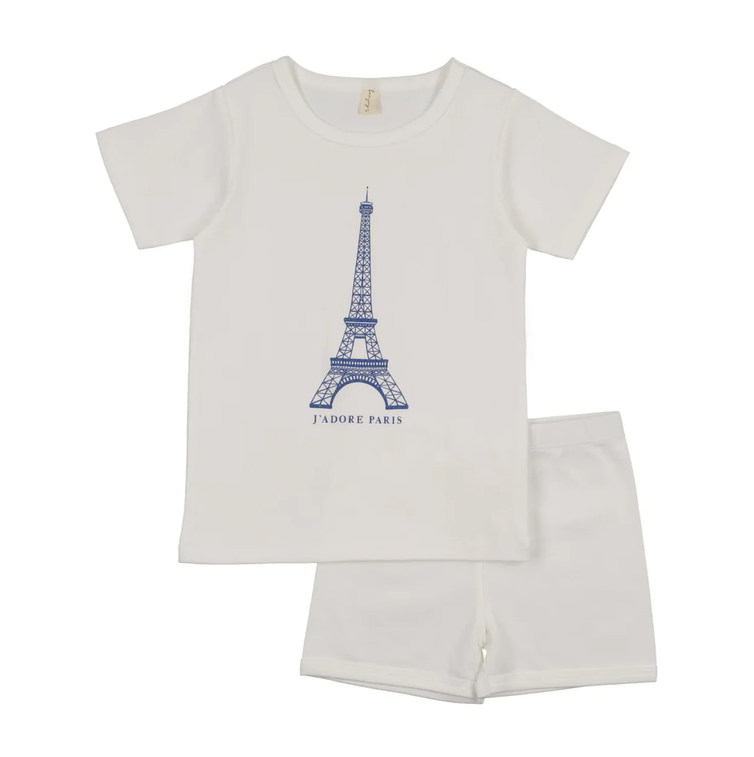 Bonjoy Jadore Paris Short Sleeve Lounge Set - White Blue