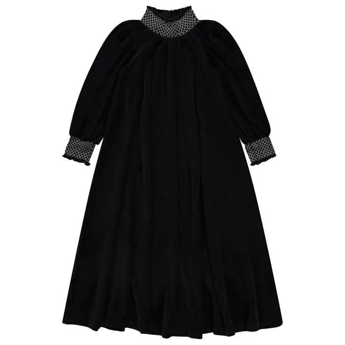 Jaybee Black Smocked Neck Robe