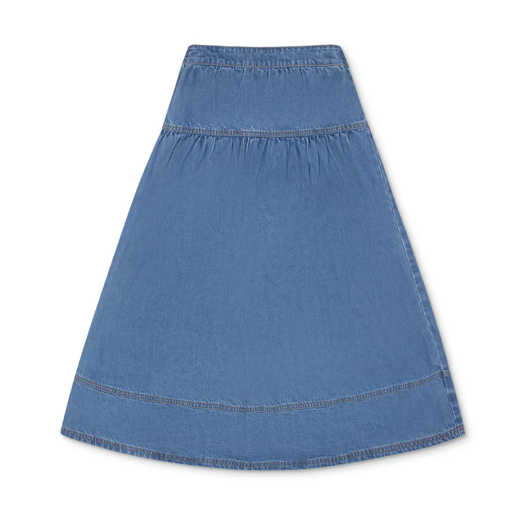 Little Parni Blue Denim Denim Maxi Skirt (K607)