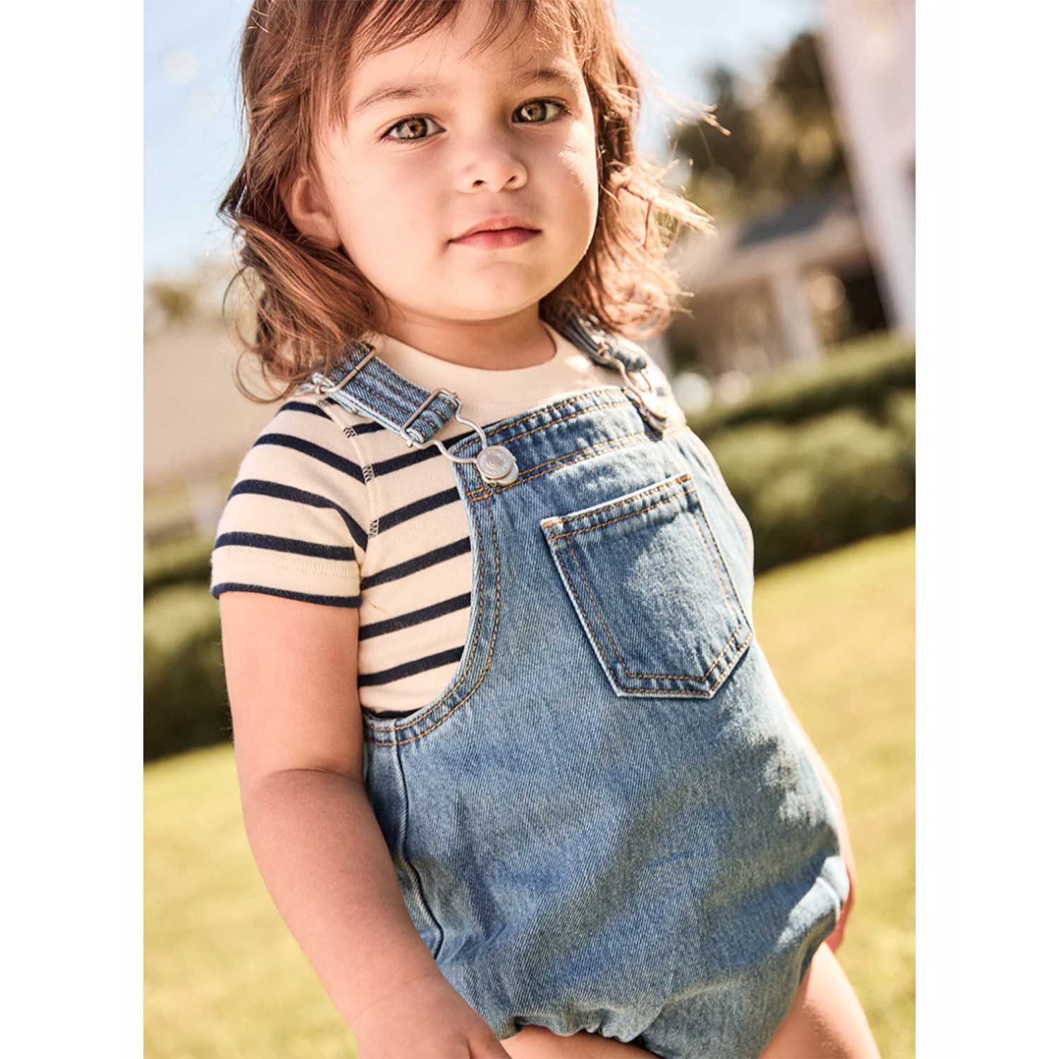 Little Parni Blue Denim Denim Bloomer Overall (K611) - Image 2