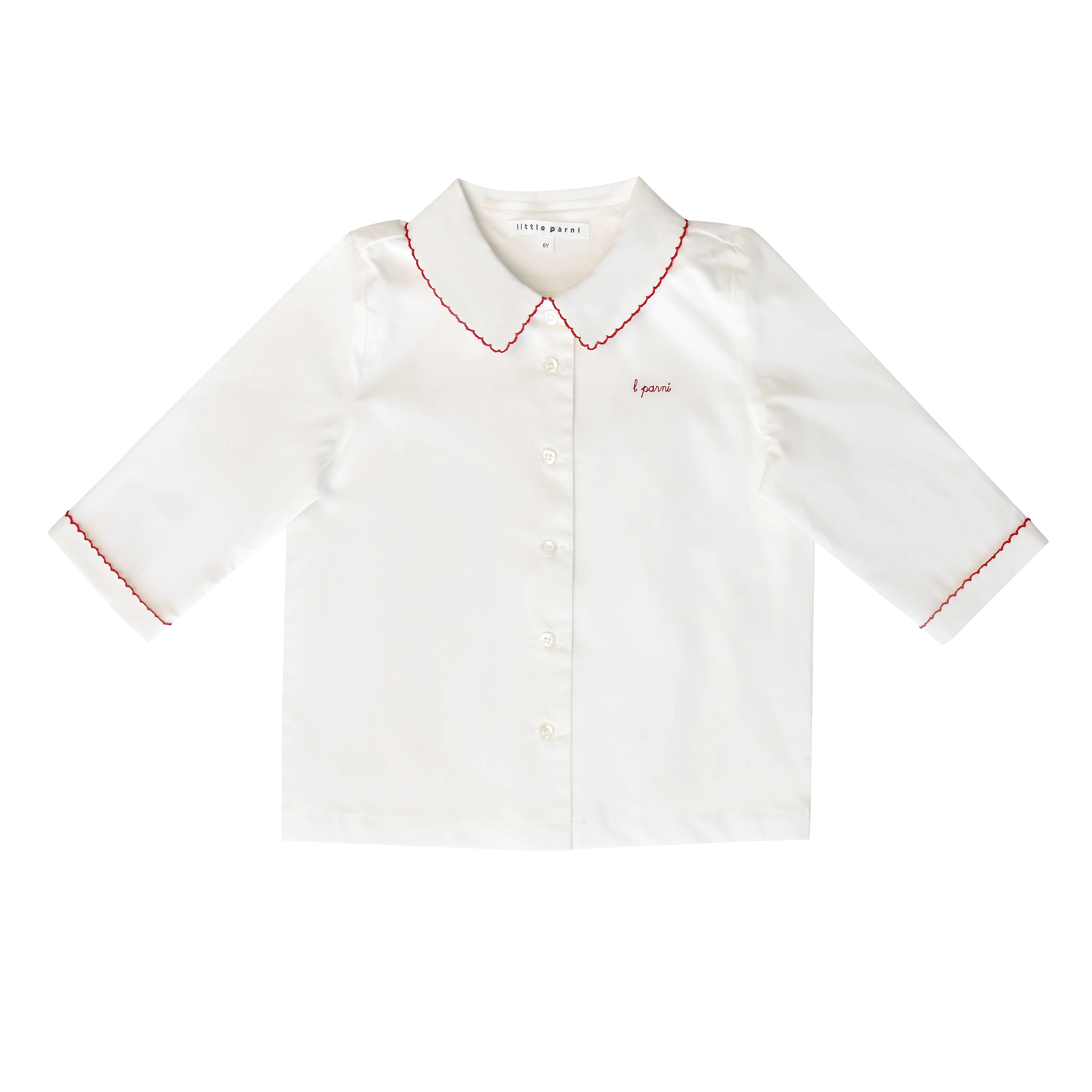Little Parni White Pico Signature Shirt (K642)
