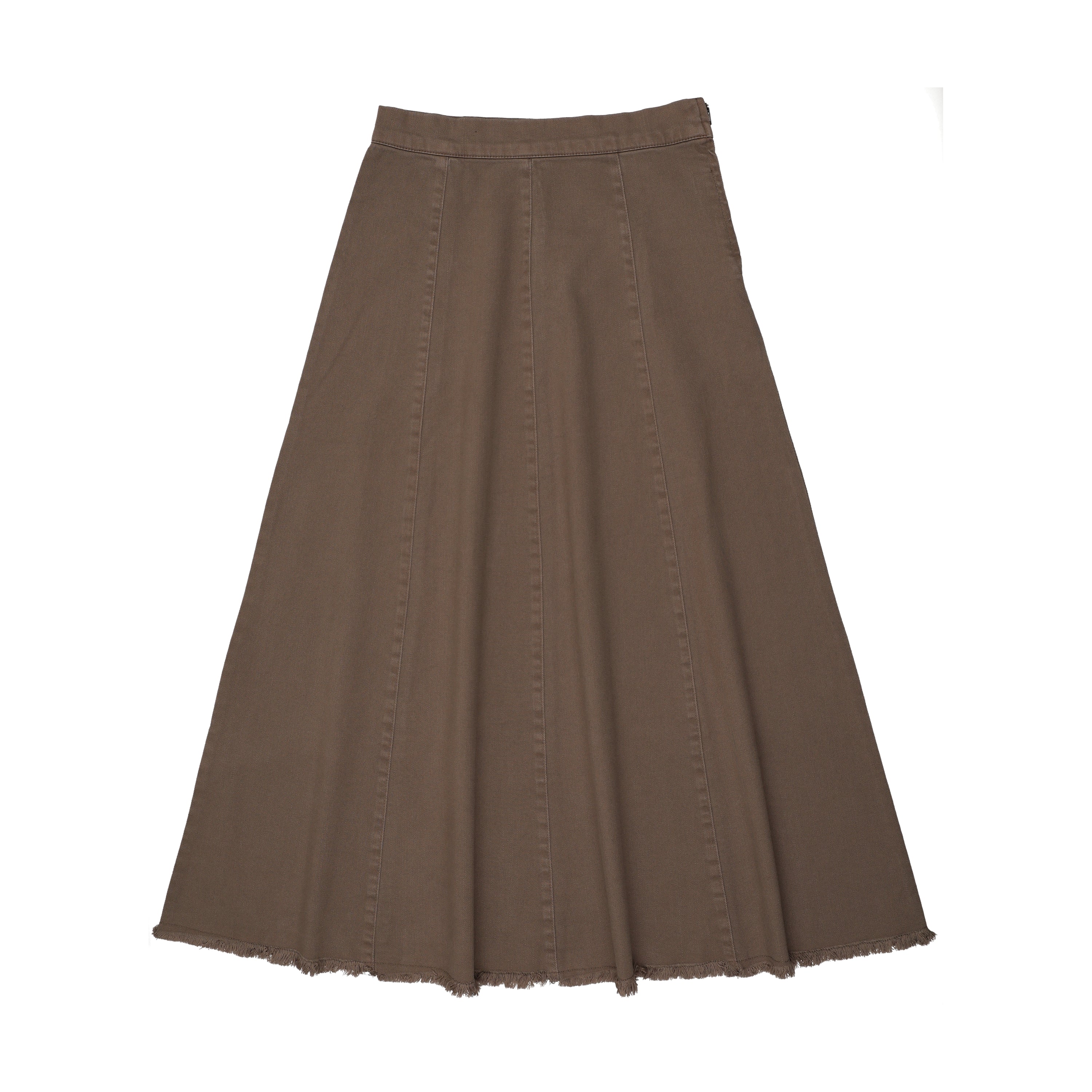 Kin And Kin Chestnut Maxi Paneled Denim Skirt (Kaw25-20)