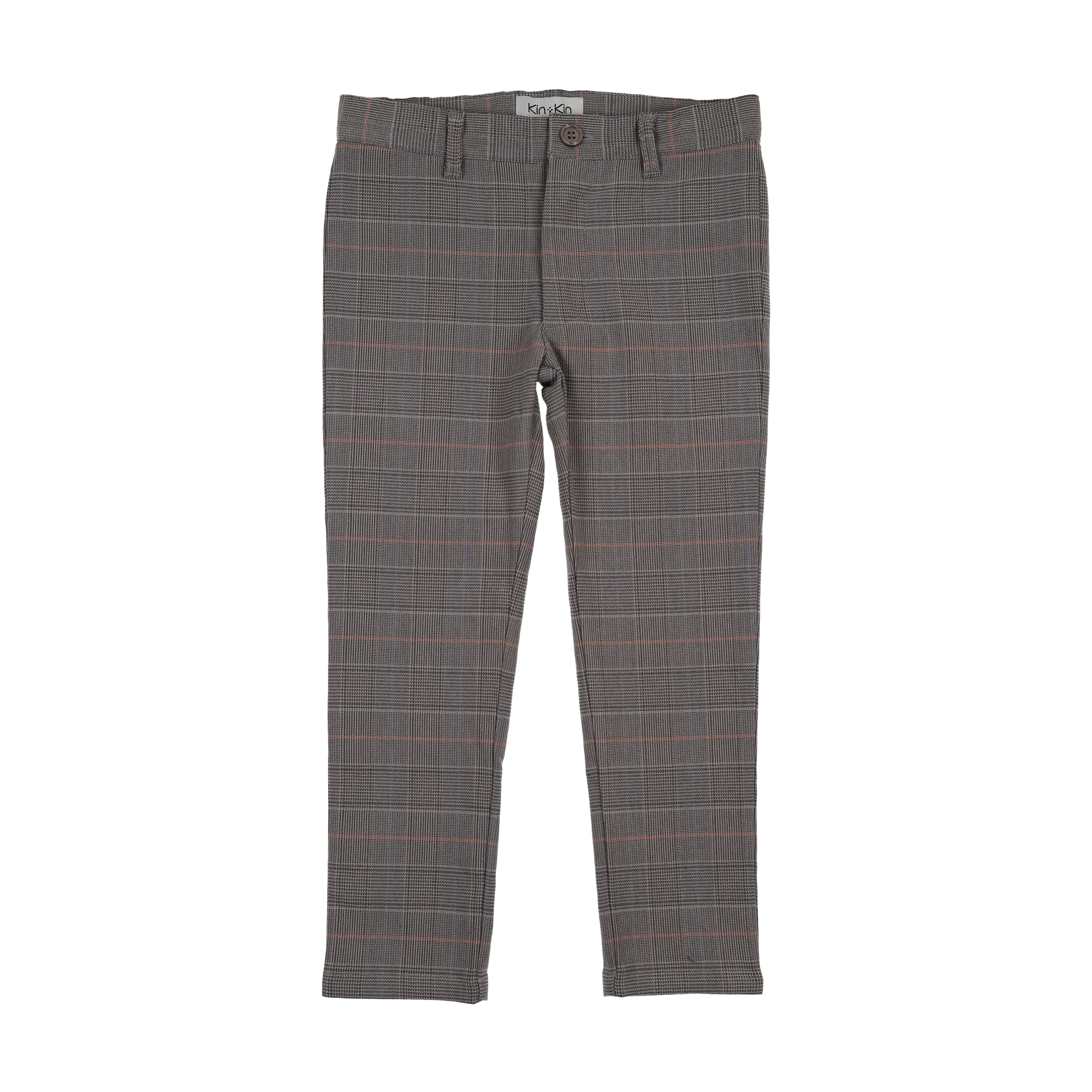 Kin And Kin Grey Plaid Boys Long Pants (K315)
