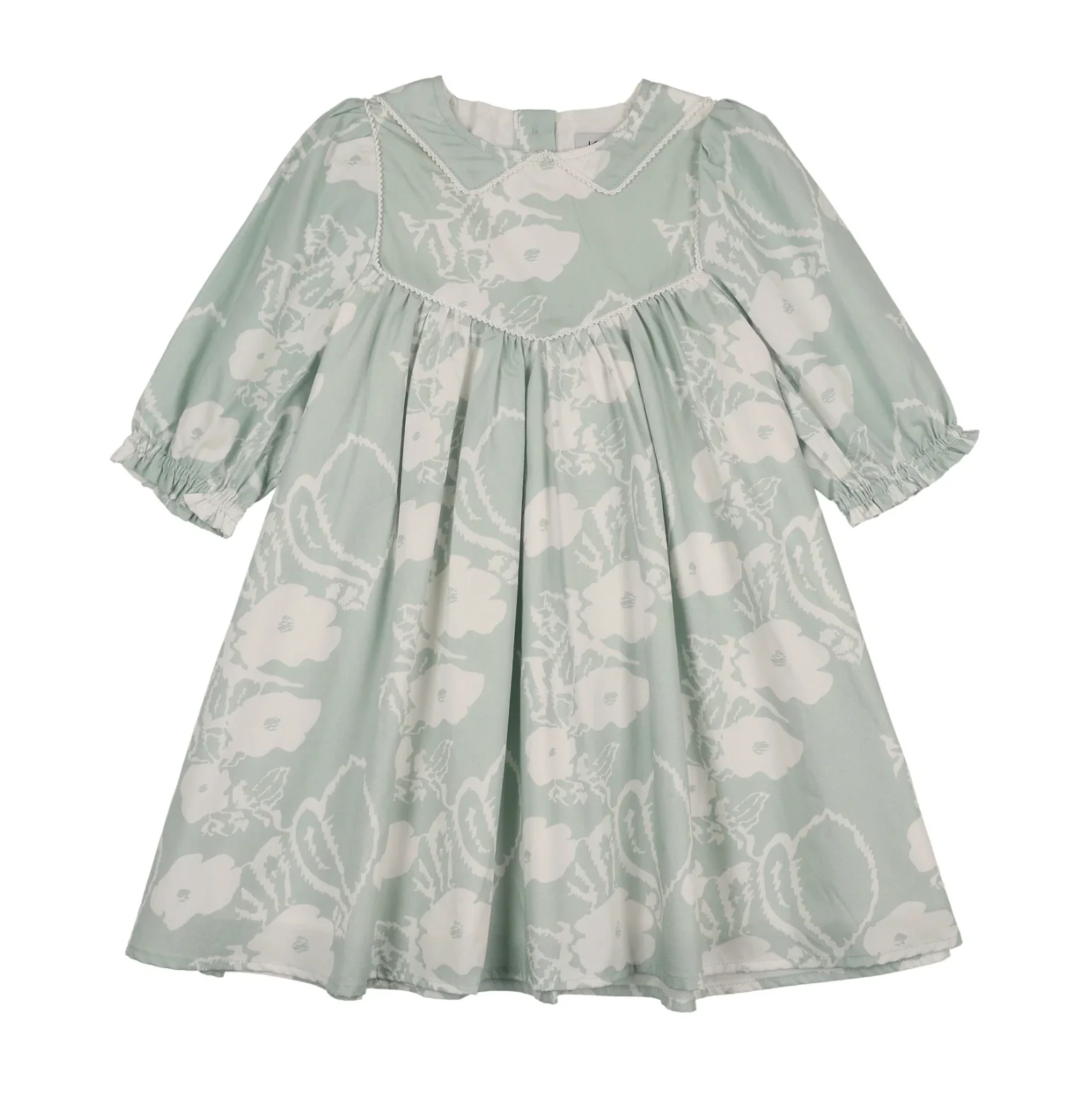 Kin And Kin Stitched Down Collar Long Sleeve Dress - Floral Print (SH2L)