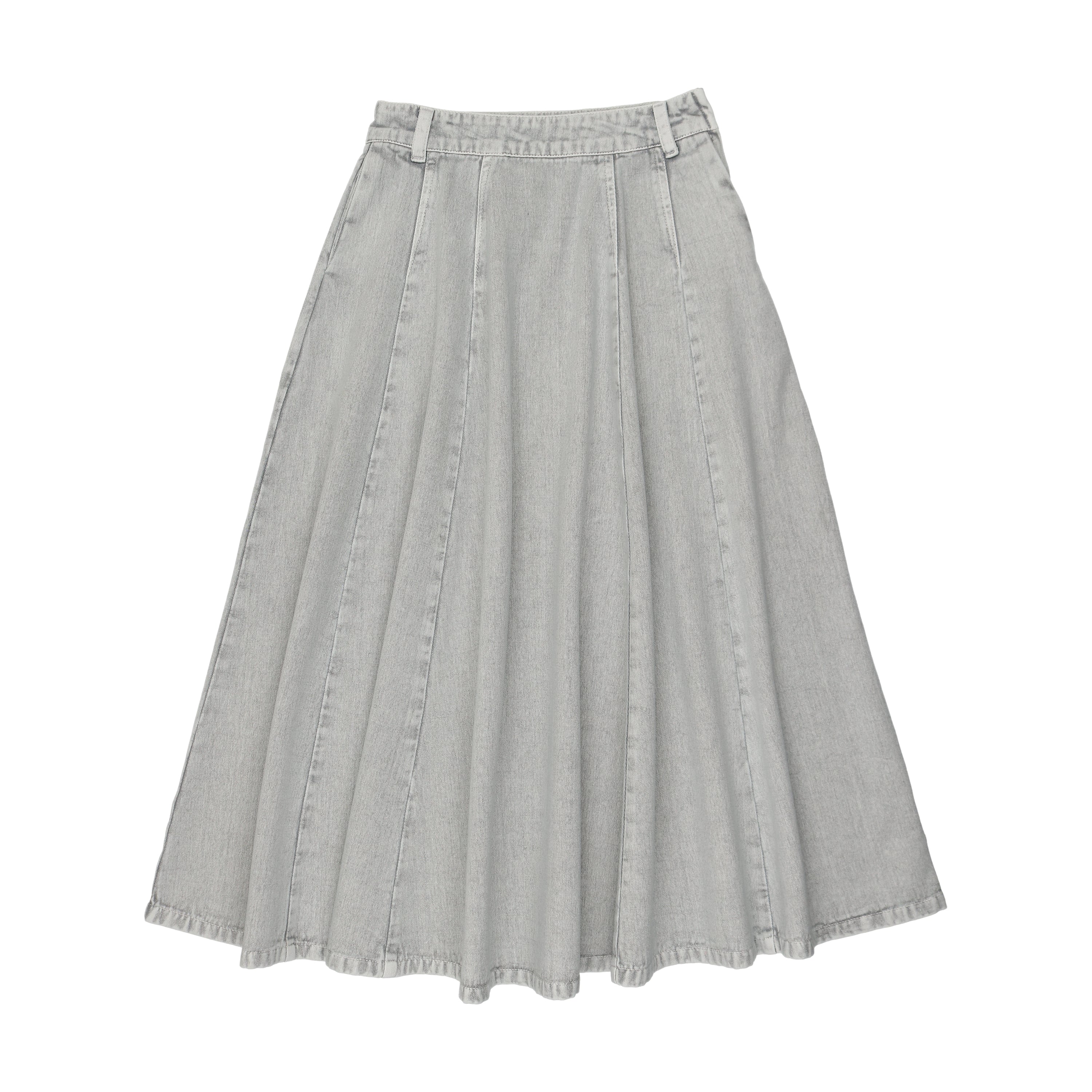 Kin + Kin Blue-Grey Denim Denim Maxi Circle Skirt (K206) RUNS BIG SIZE DOWN