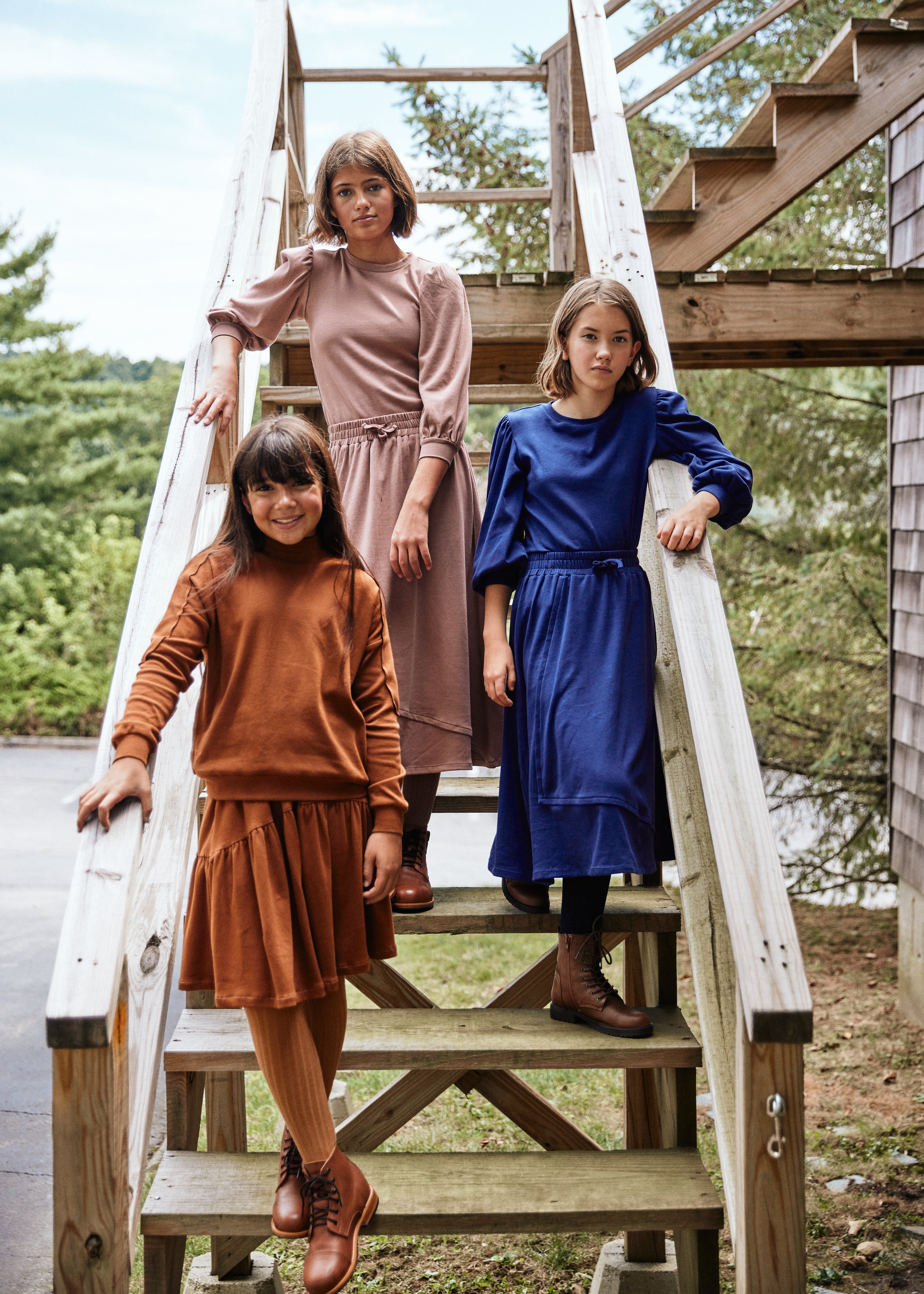 Kin + Kin Caramel/Oatmeal Midi Crossover Skirt - Image 2