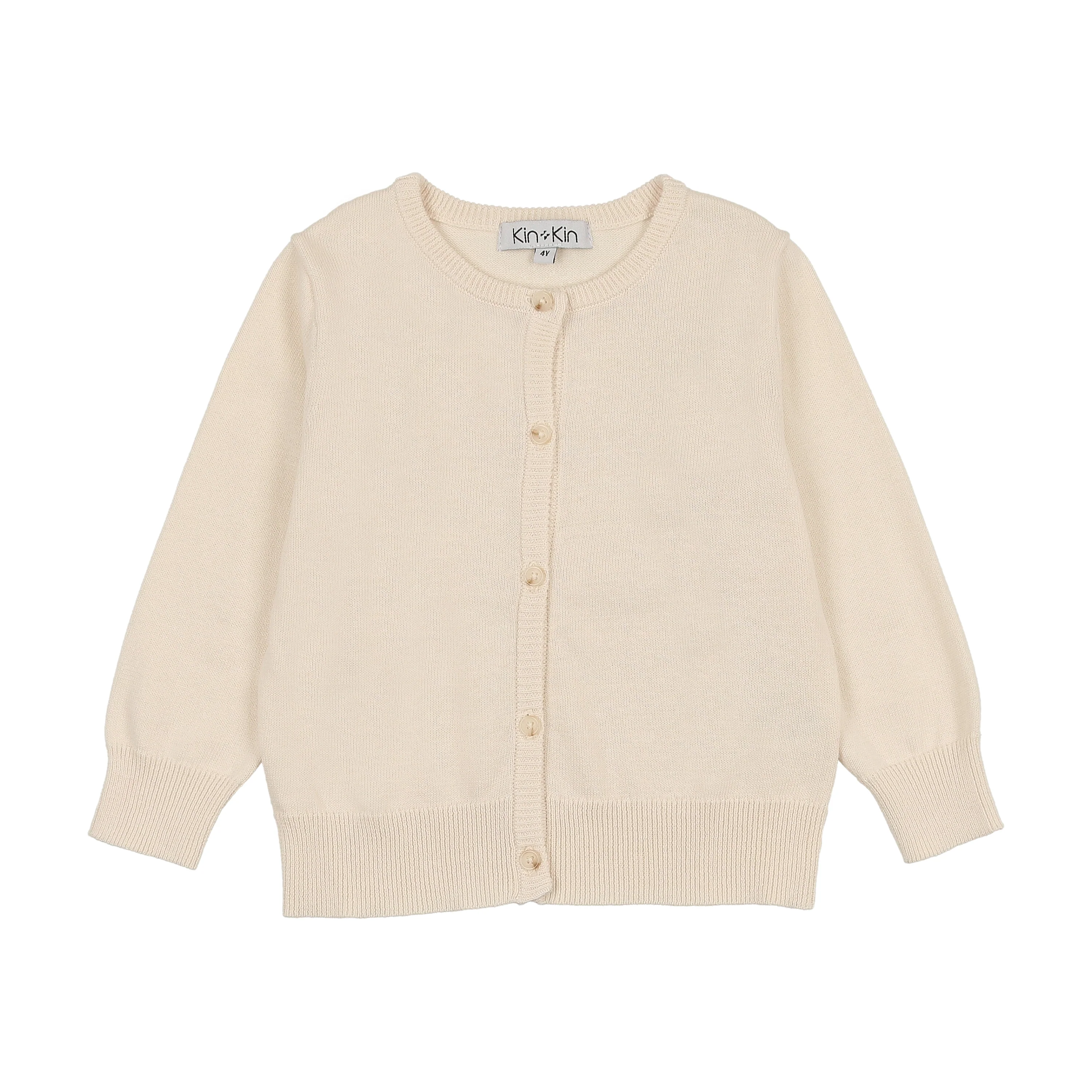Kin + Kin Natural Girls pointelle sweater (K242)