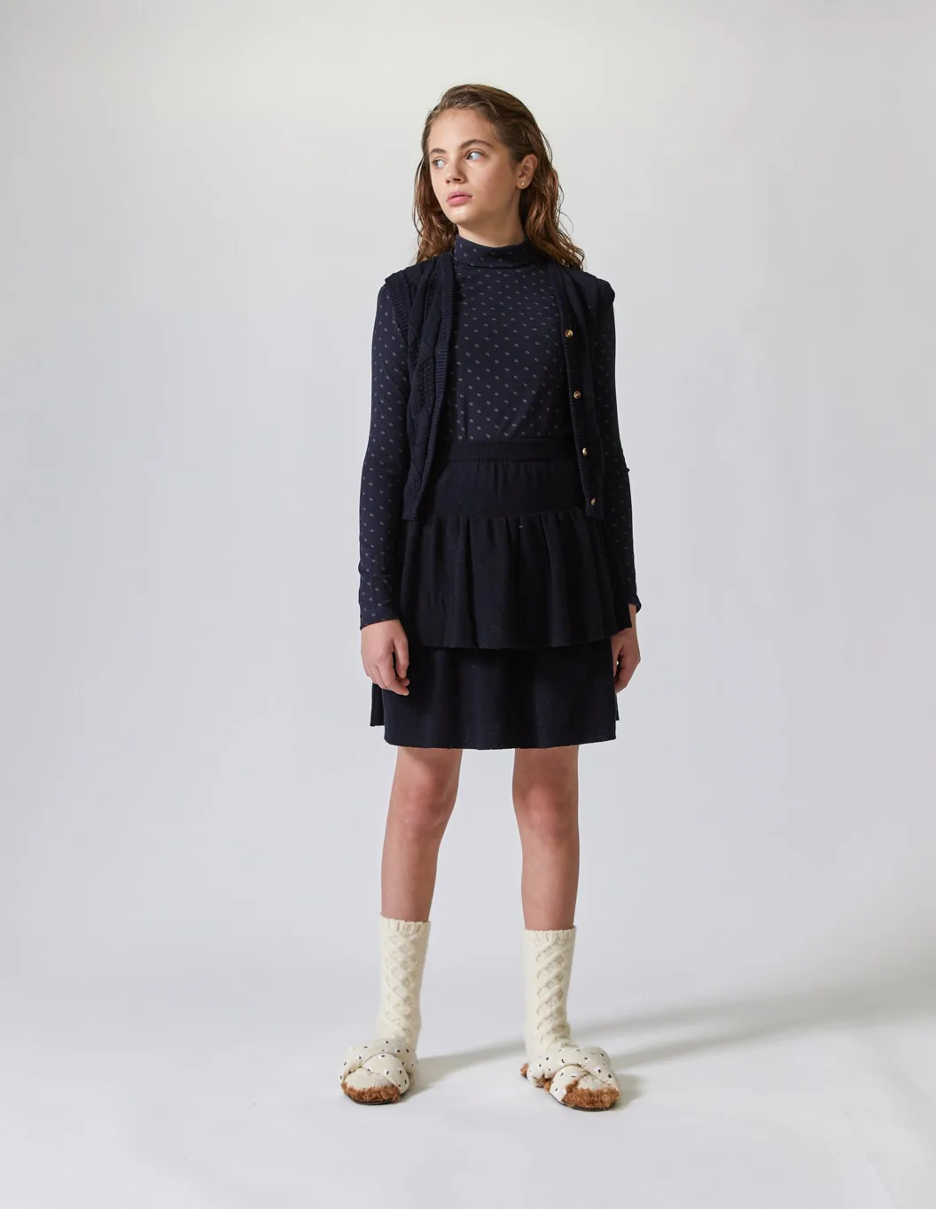 Kipp Navy Knit Skirt - Image 2
