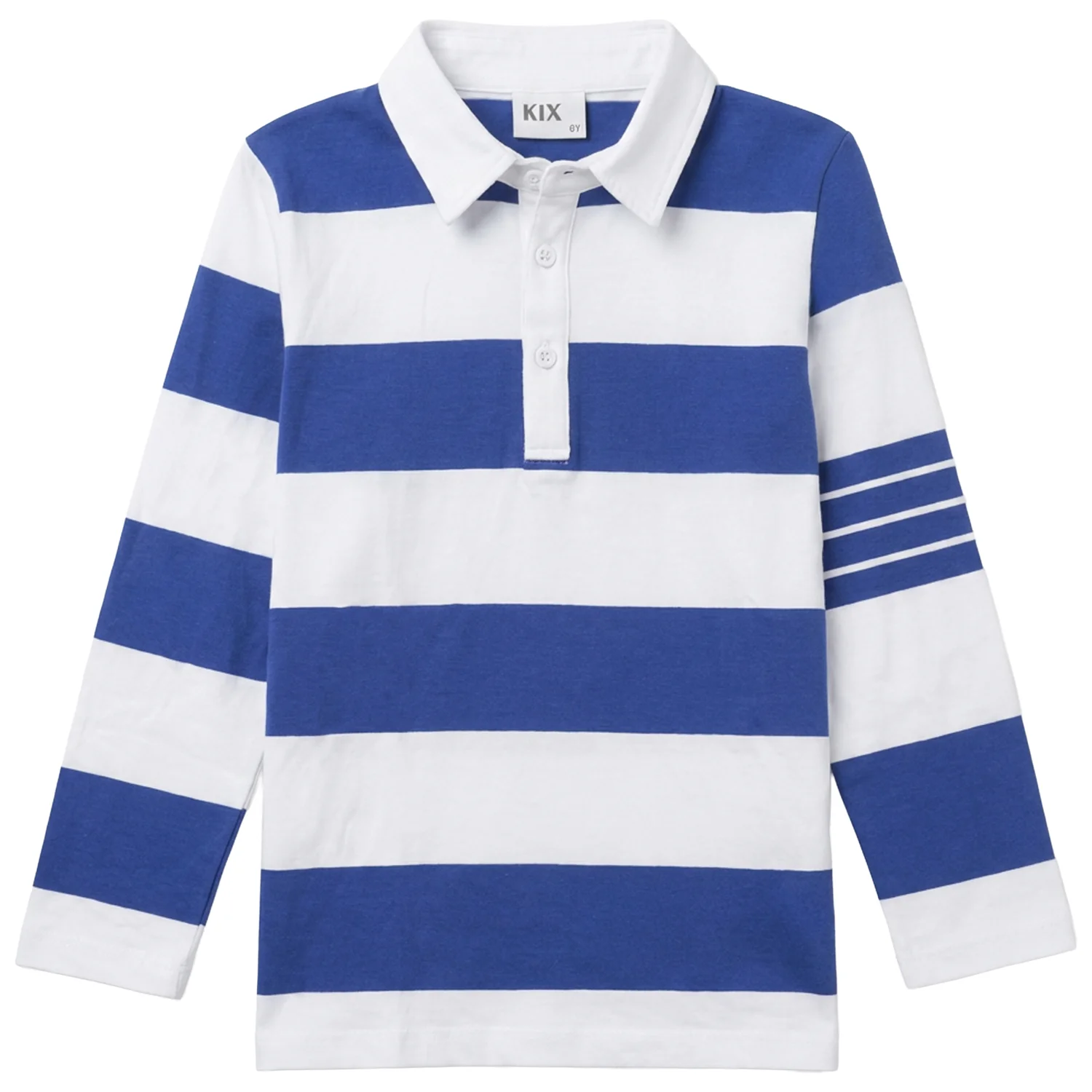 Kix Blue/White Multi Stripe Ls Polo K7256