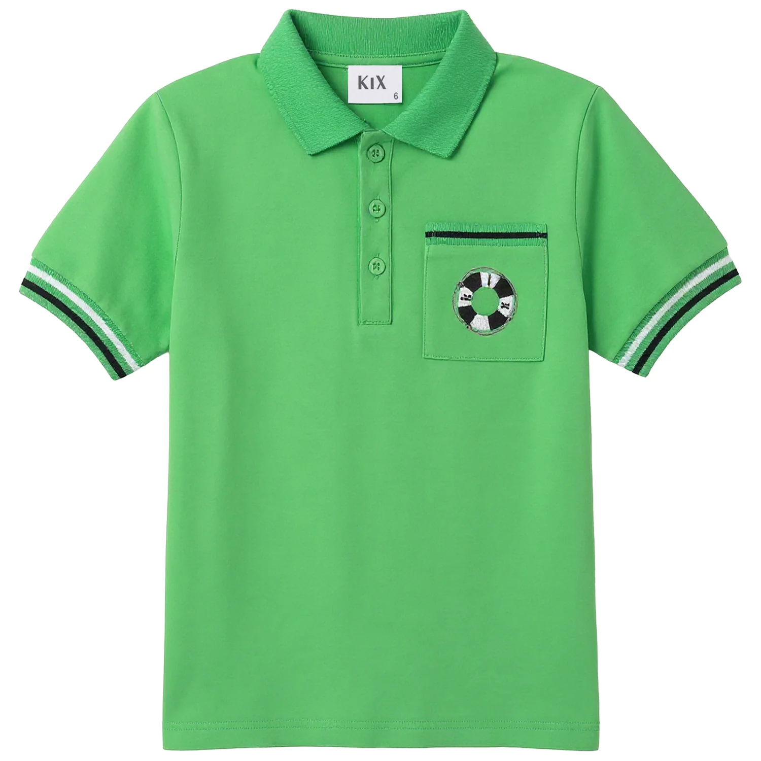 Kix Green Nautical Logo Polo K7212