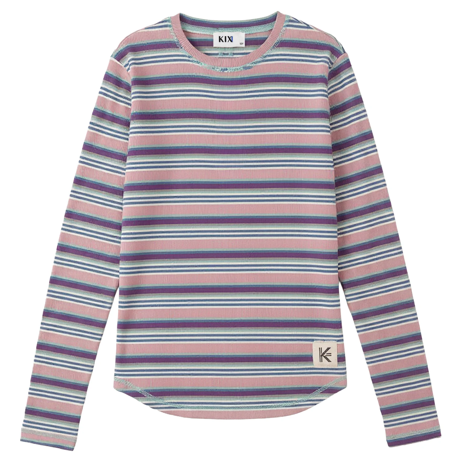 Kix Mint Multicolor Striped Rib Tee KT720
