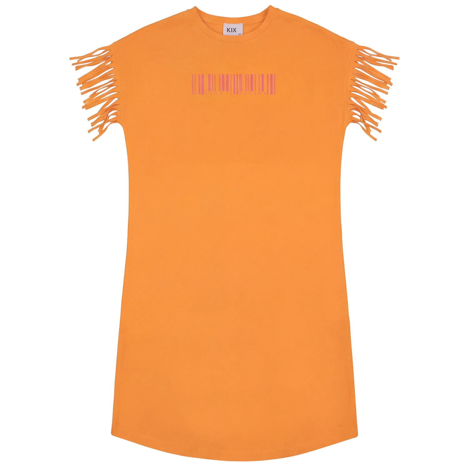 Kix Orange Barcode Print Dress K7416