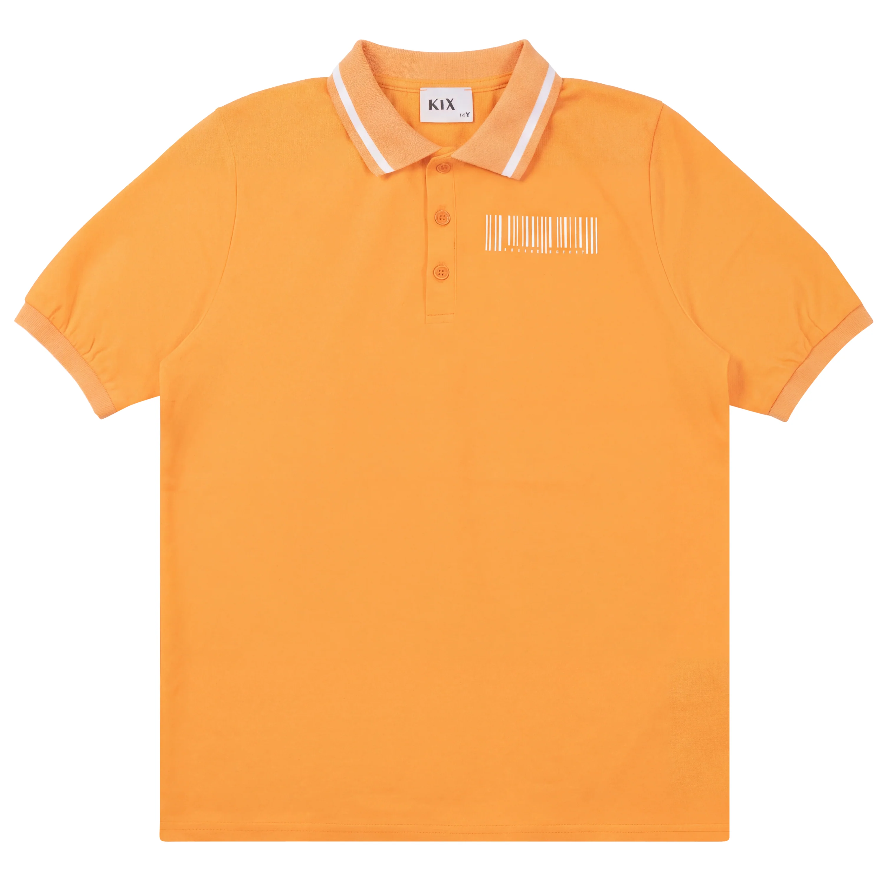 Kix Orange Barcode Print Ss Polo K7219