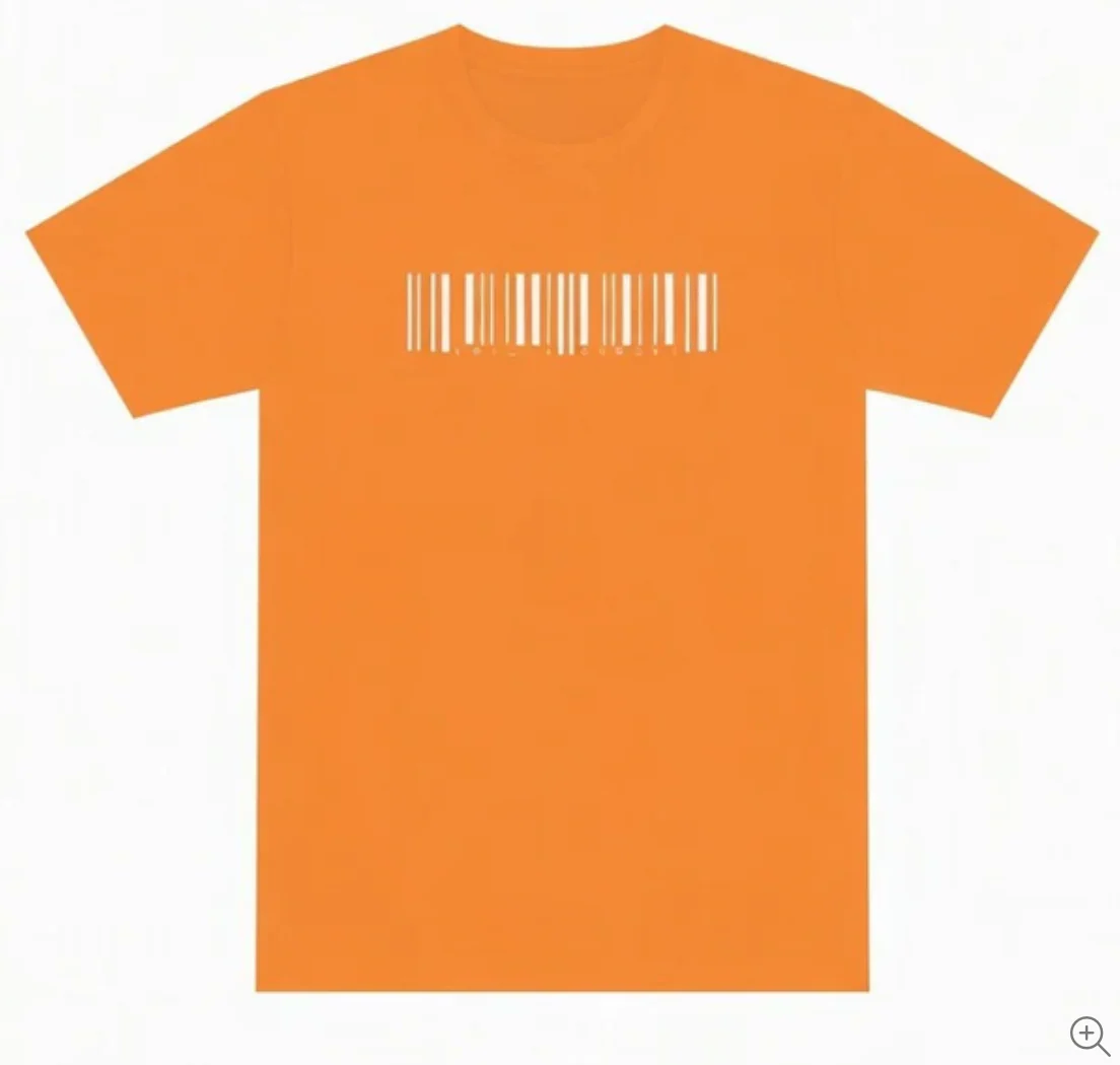 Kix Orange Barcode Print Top K7216