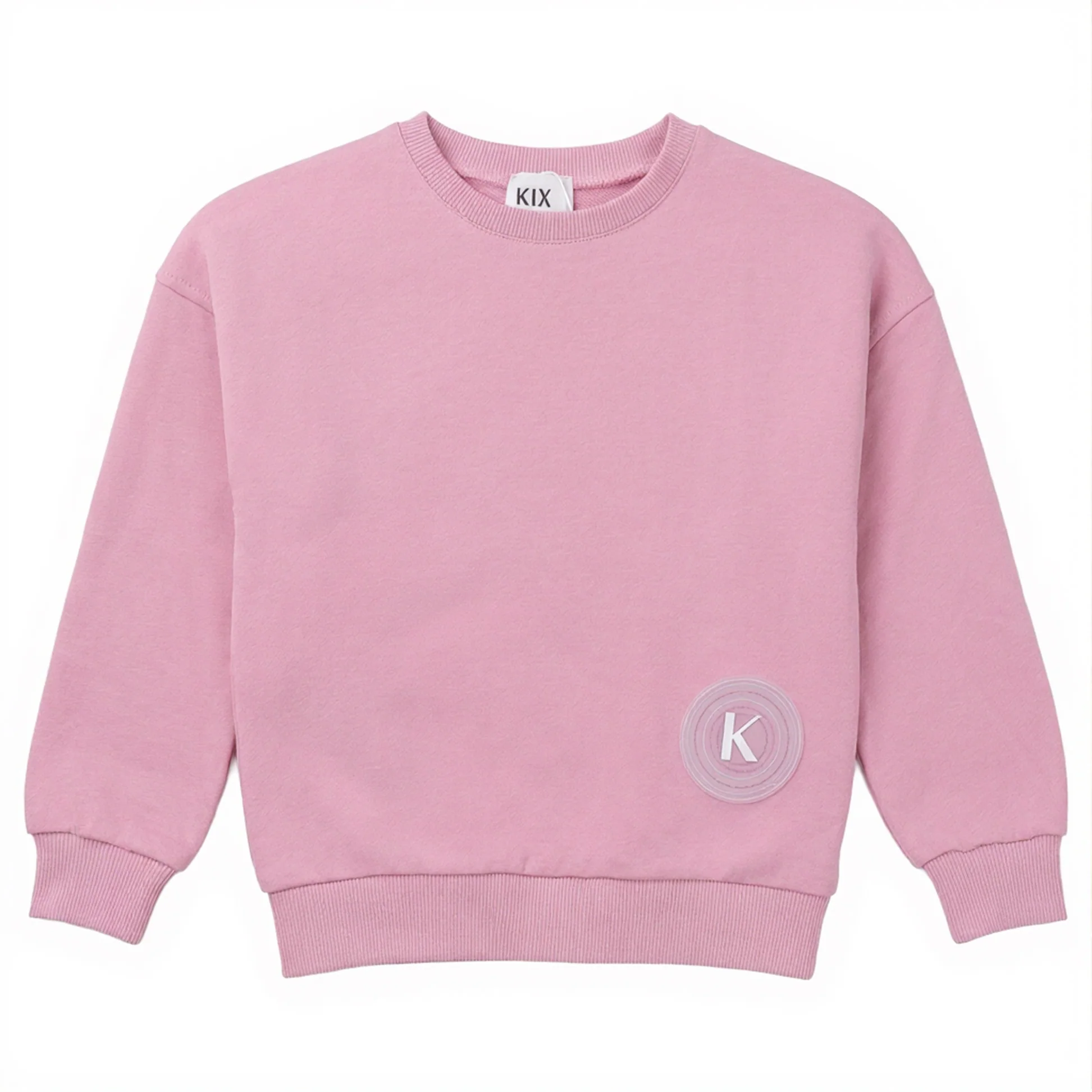 Kix Pink Embossed Rubber K Sweatshirt K7442