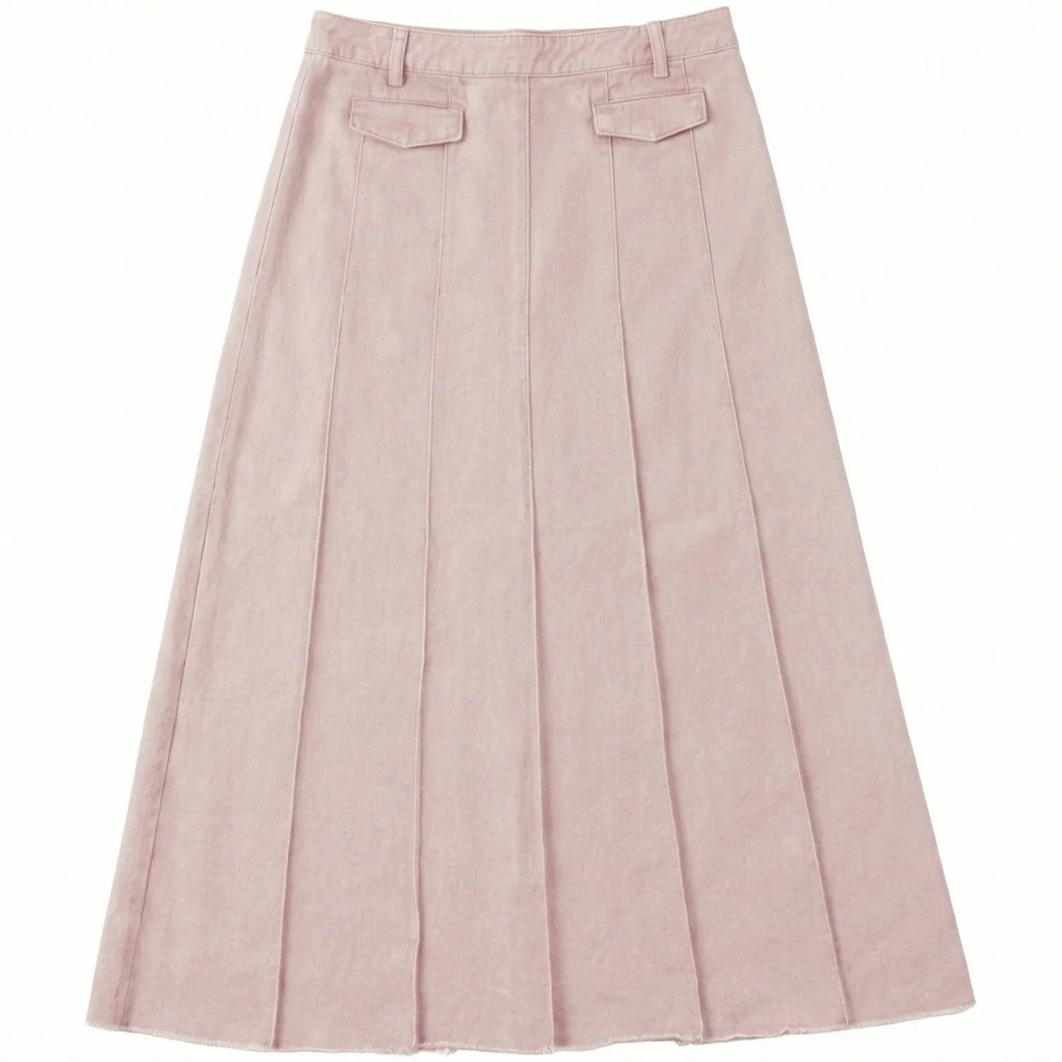 Kix Pink Fringed Hem Pleated Skirt KT712