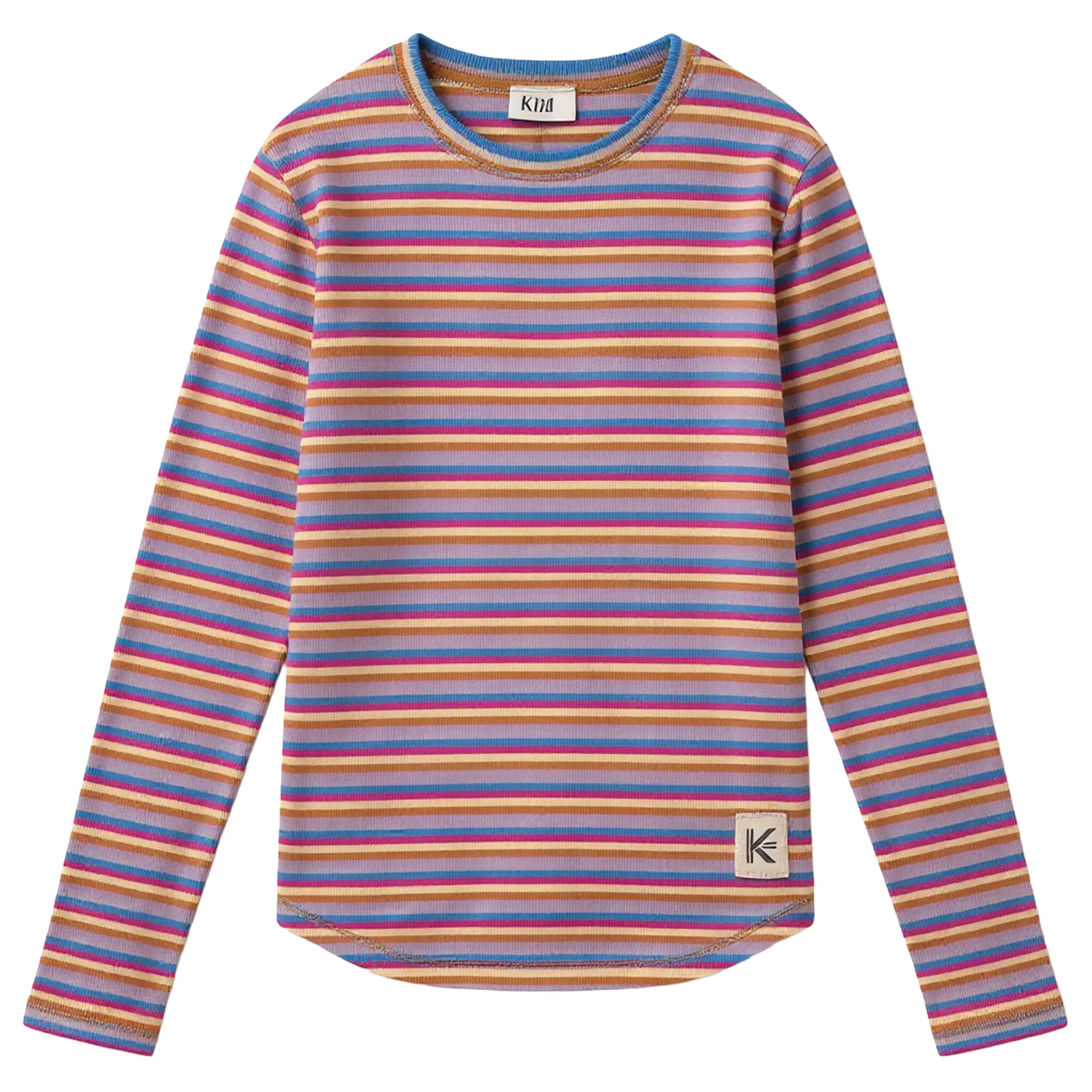 Kix Tan Multicolor Striped Rib Tee KT720