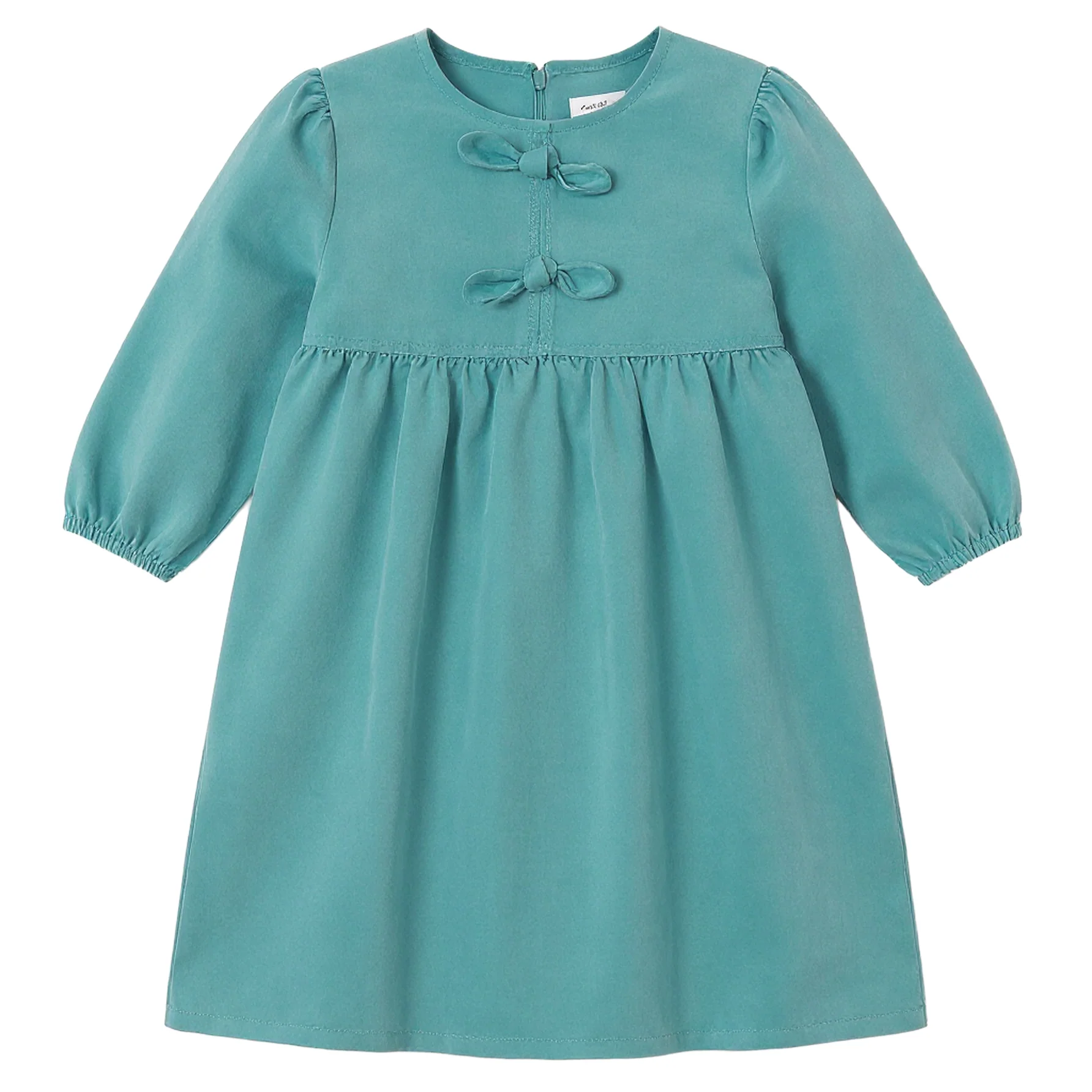 Kix Teal Bow Detail Denim Dress K7414