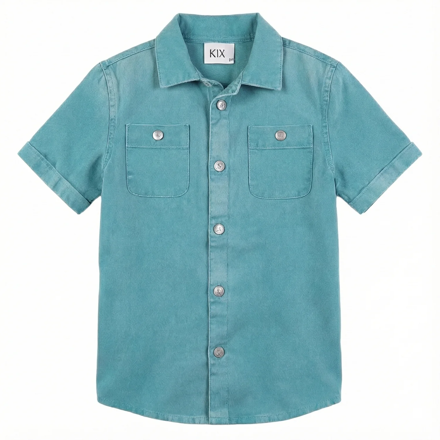 Kix Teal Denim Shirt K7214