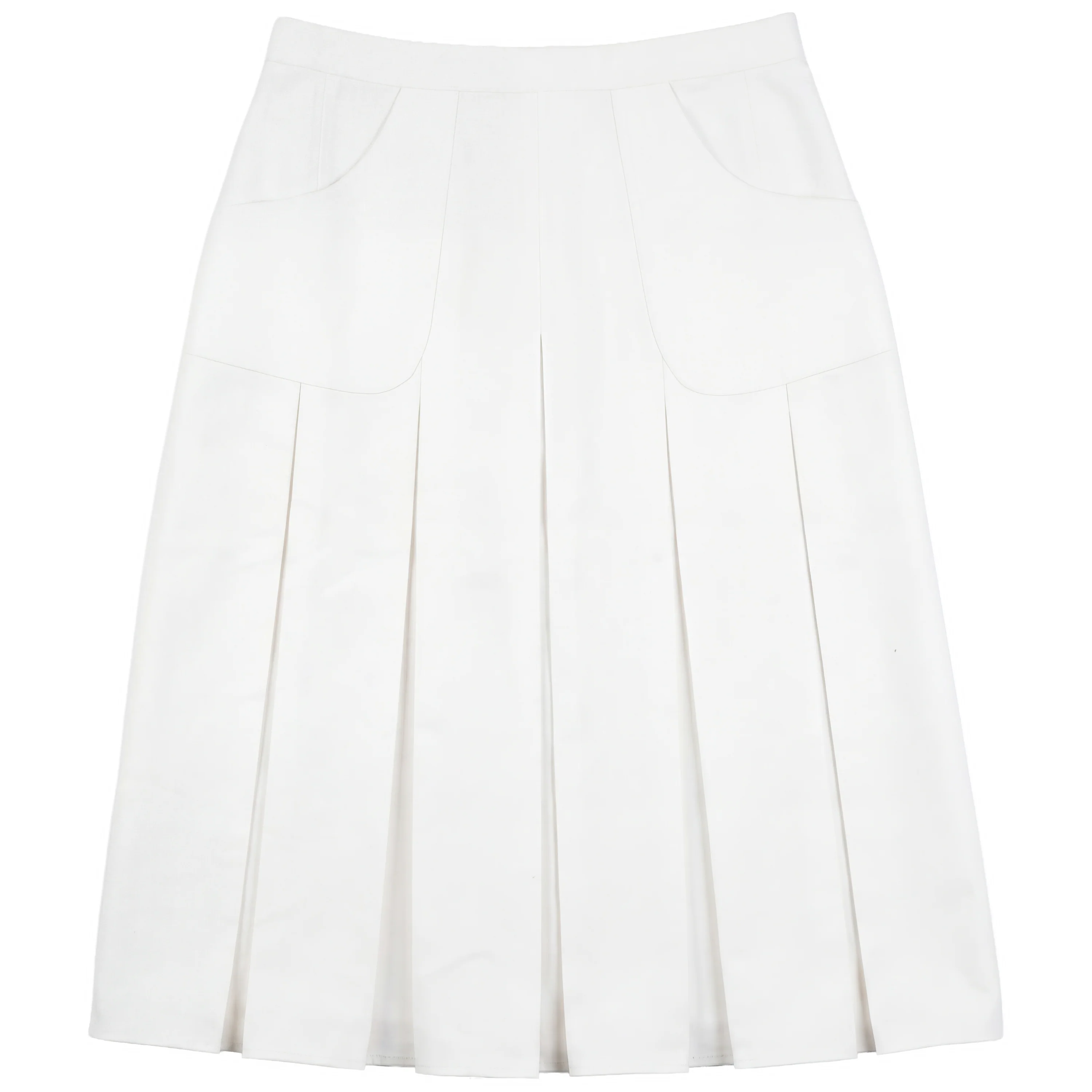 Kix White Denim Box Pleat Skirt K7440