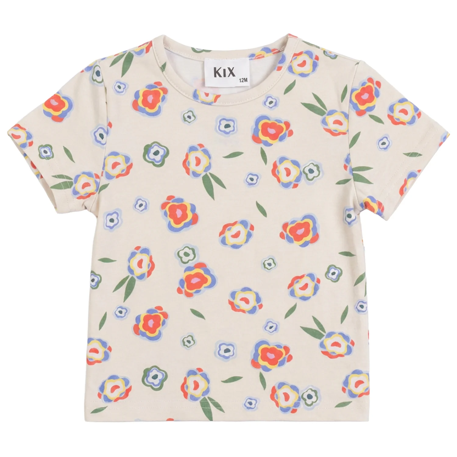 Kix White Floral Ss Print T-Shirt K7736
