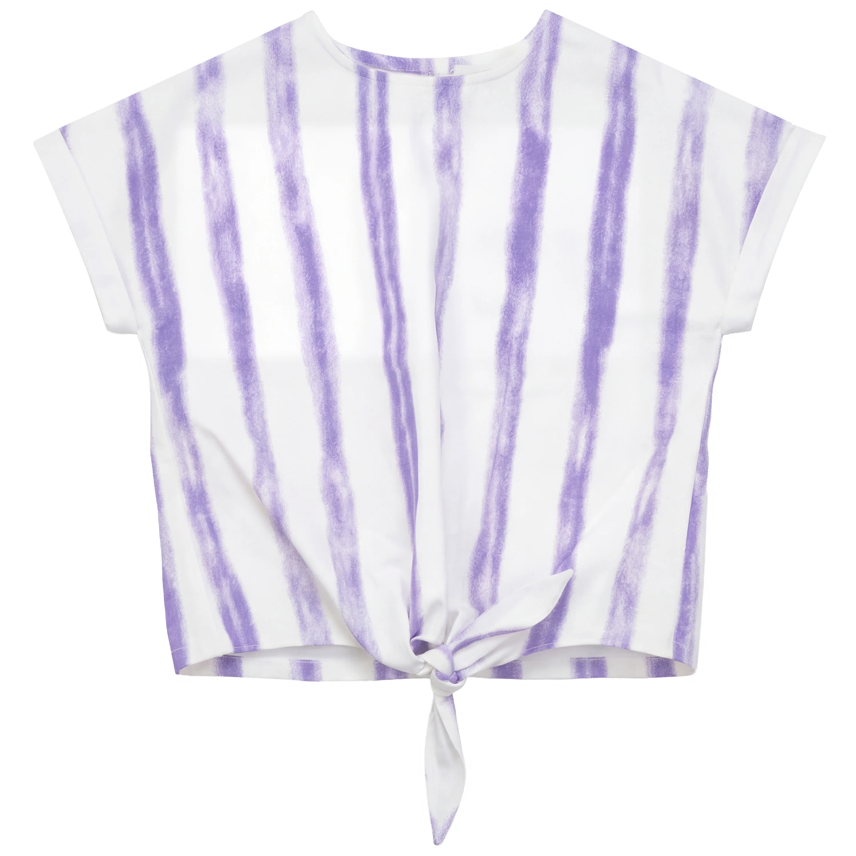 Kix White/Grape Striped Denim Tie Shirt K7438
