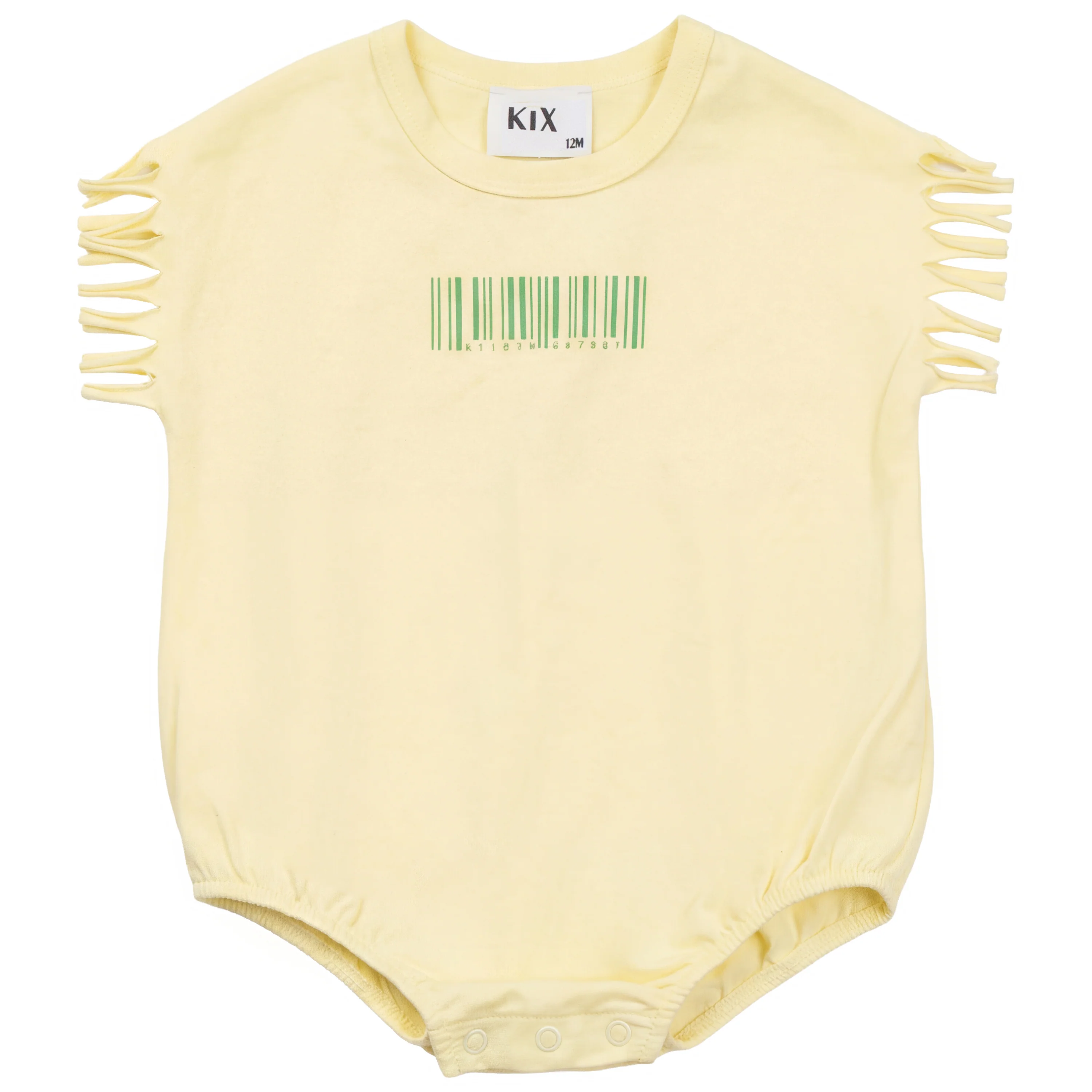 Kix Yellow Barcode Print Romper K7716