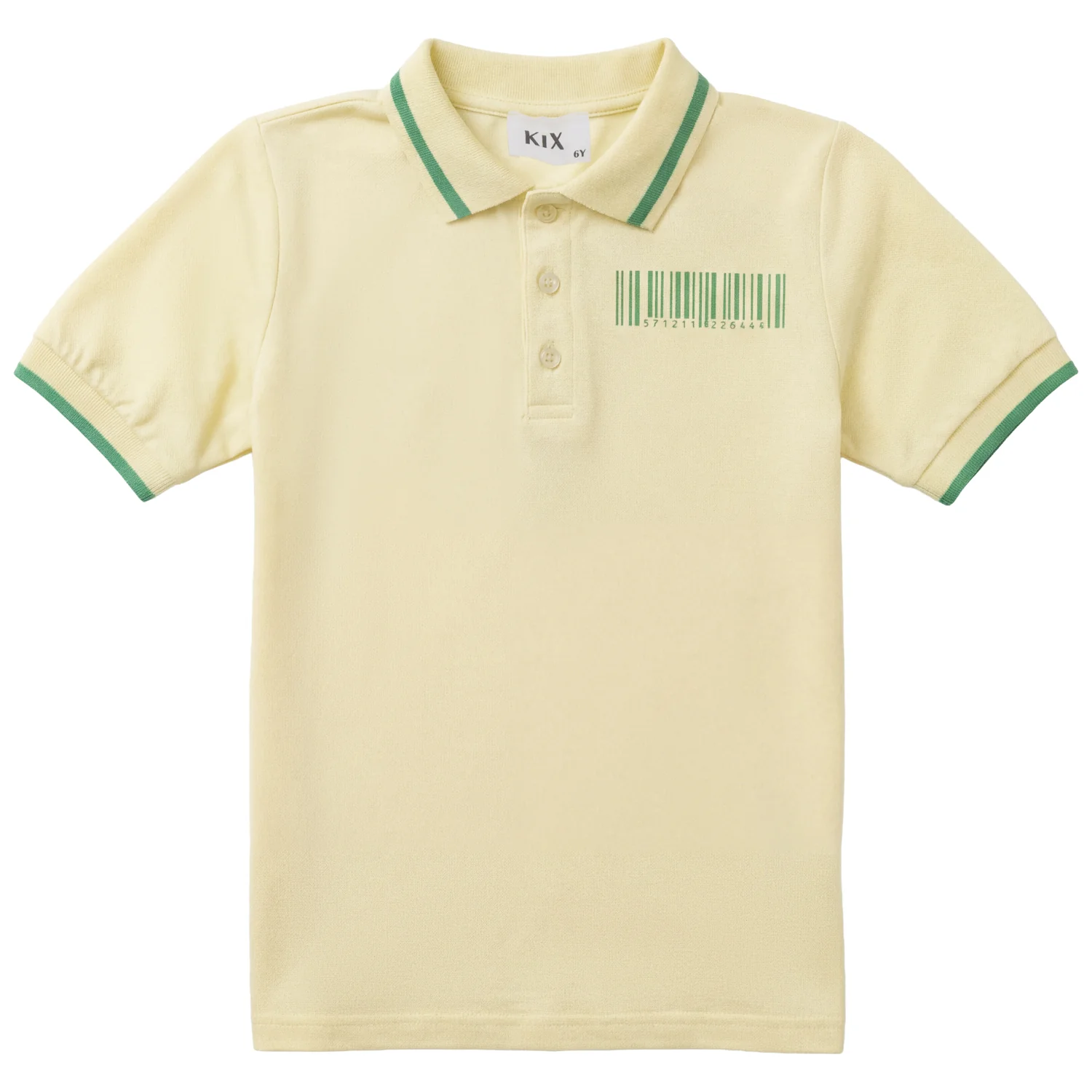 Kix Yellow Barcode Print Ss Polo K7219