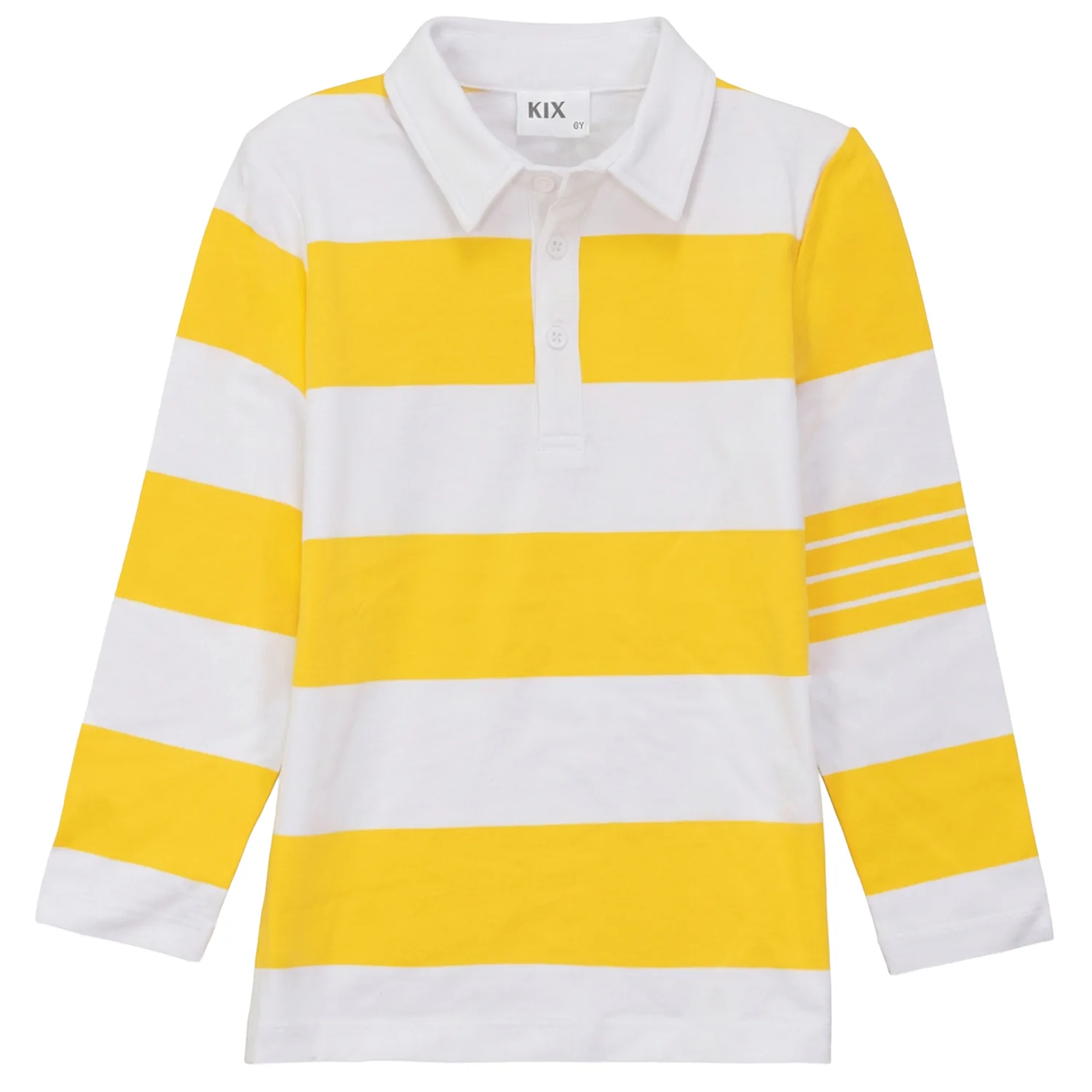 Kix Yellow/White Multi Stripe Ls Polo K7256