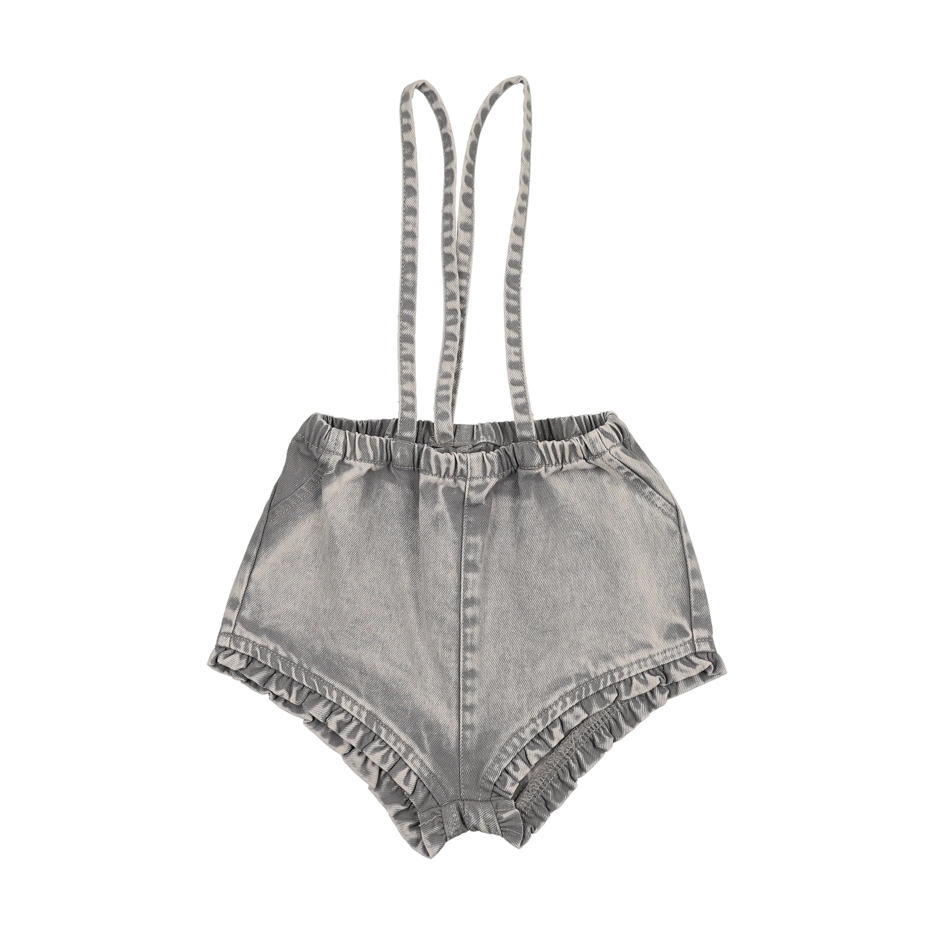 Kin And Kin Ruffled Overall W/ Straps - Light Blue Denim - Image 2