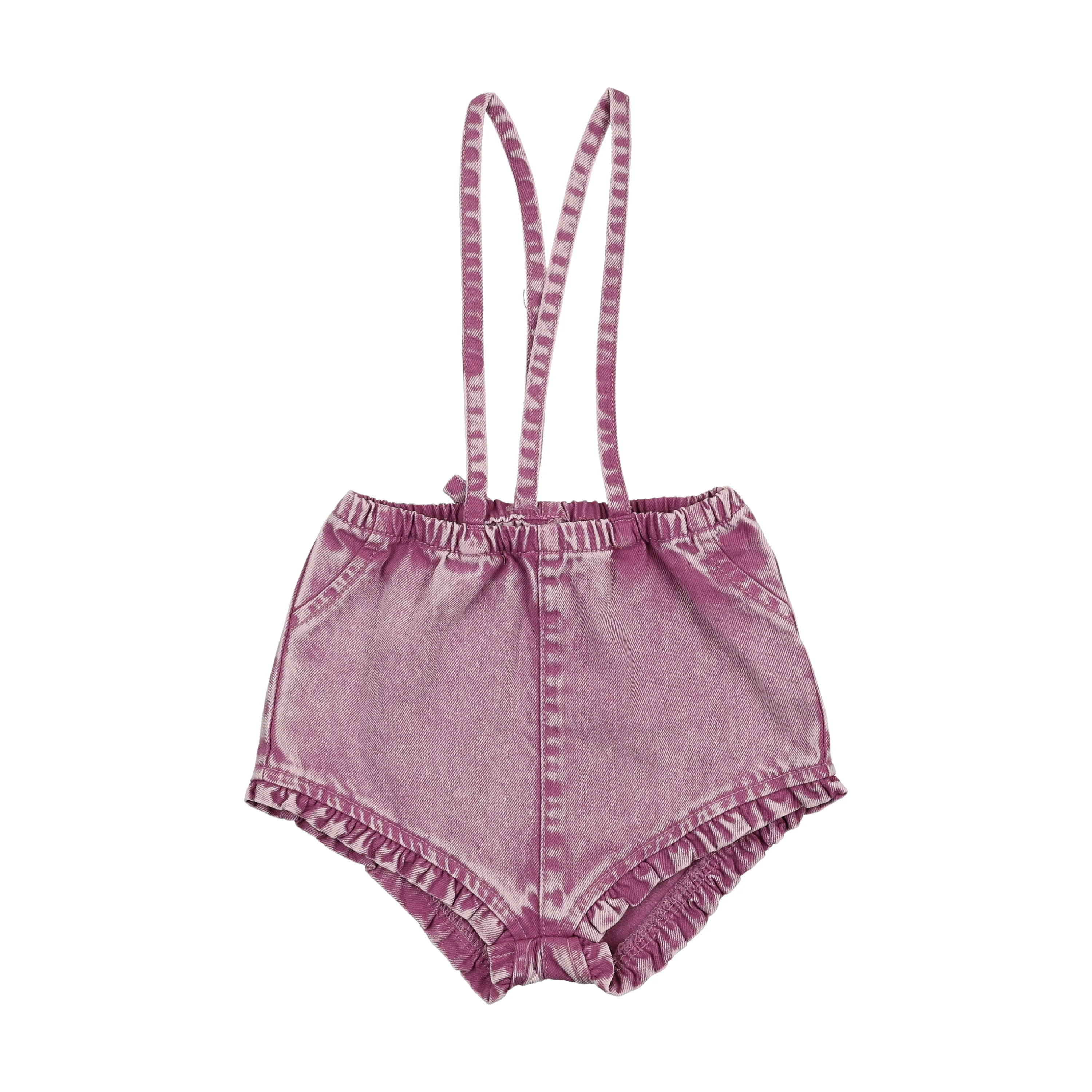 Kin And Kin Ruffled Overall W/ Straps - Mauve Denim - Image 2