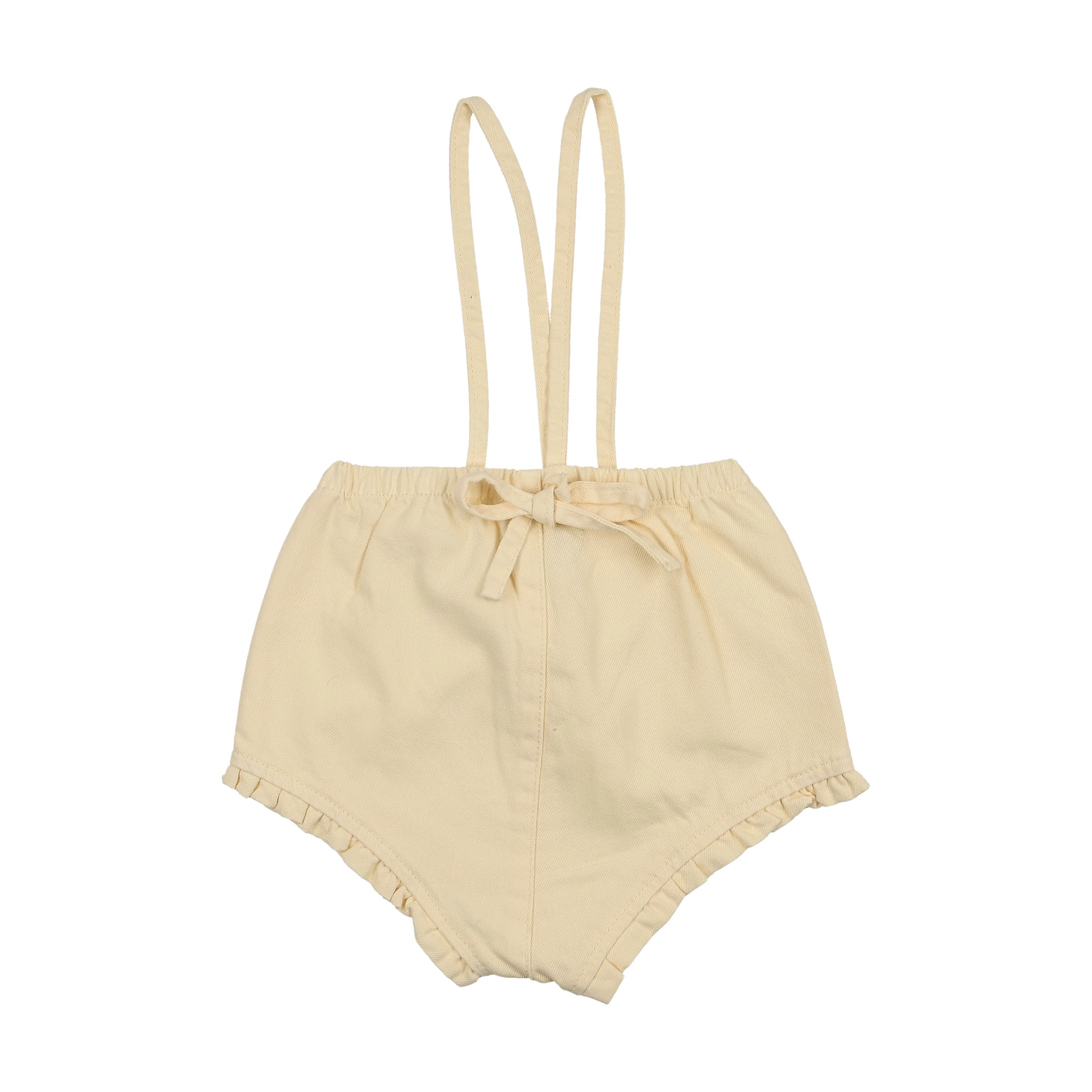 Kin And Kin Ruffled Overall W/ Straps - Yellow Denim