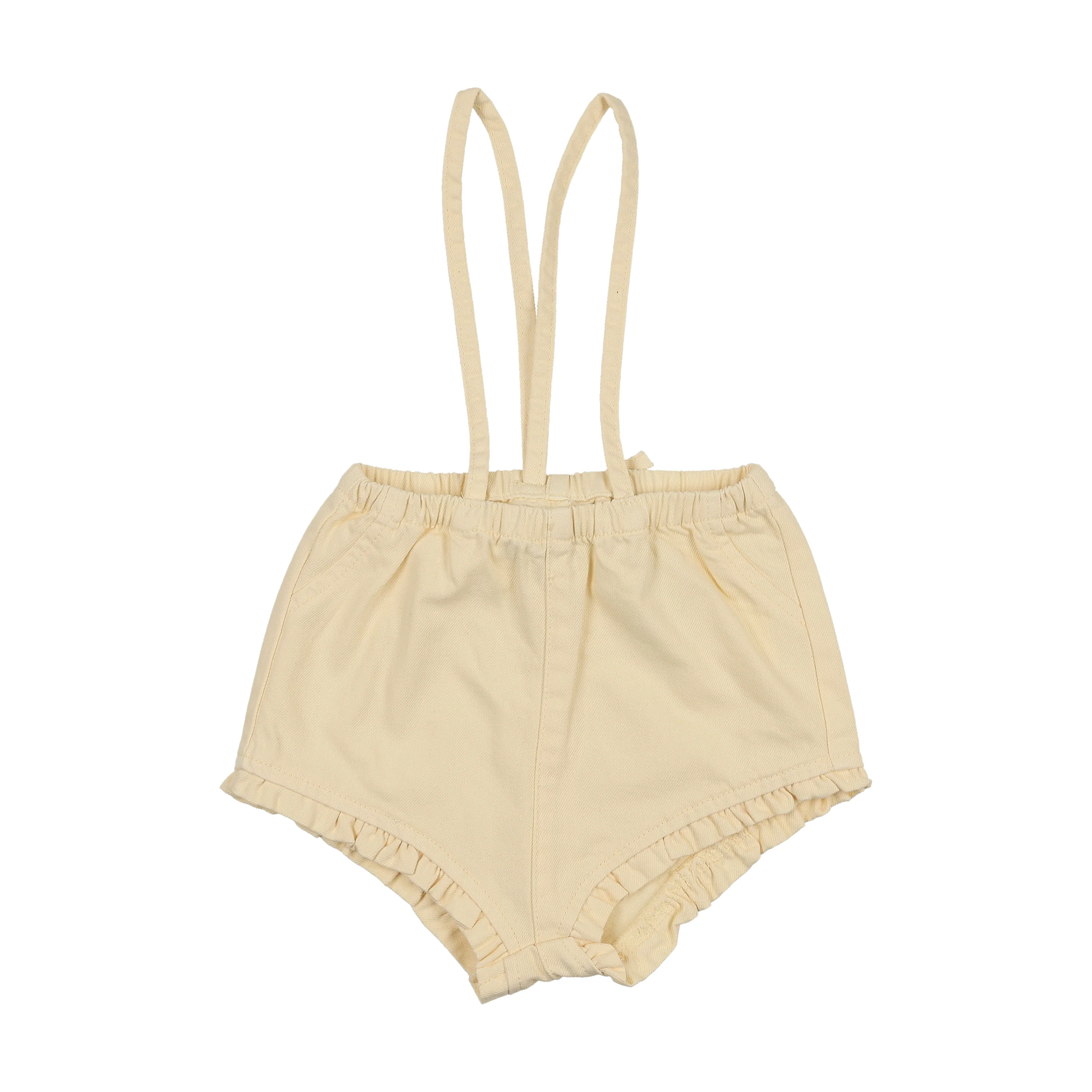 Kin And Kin Ruffled Overall W/ Straps - Yellow Denim - Image 2