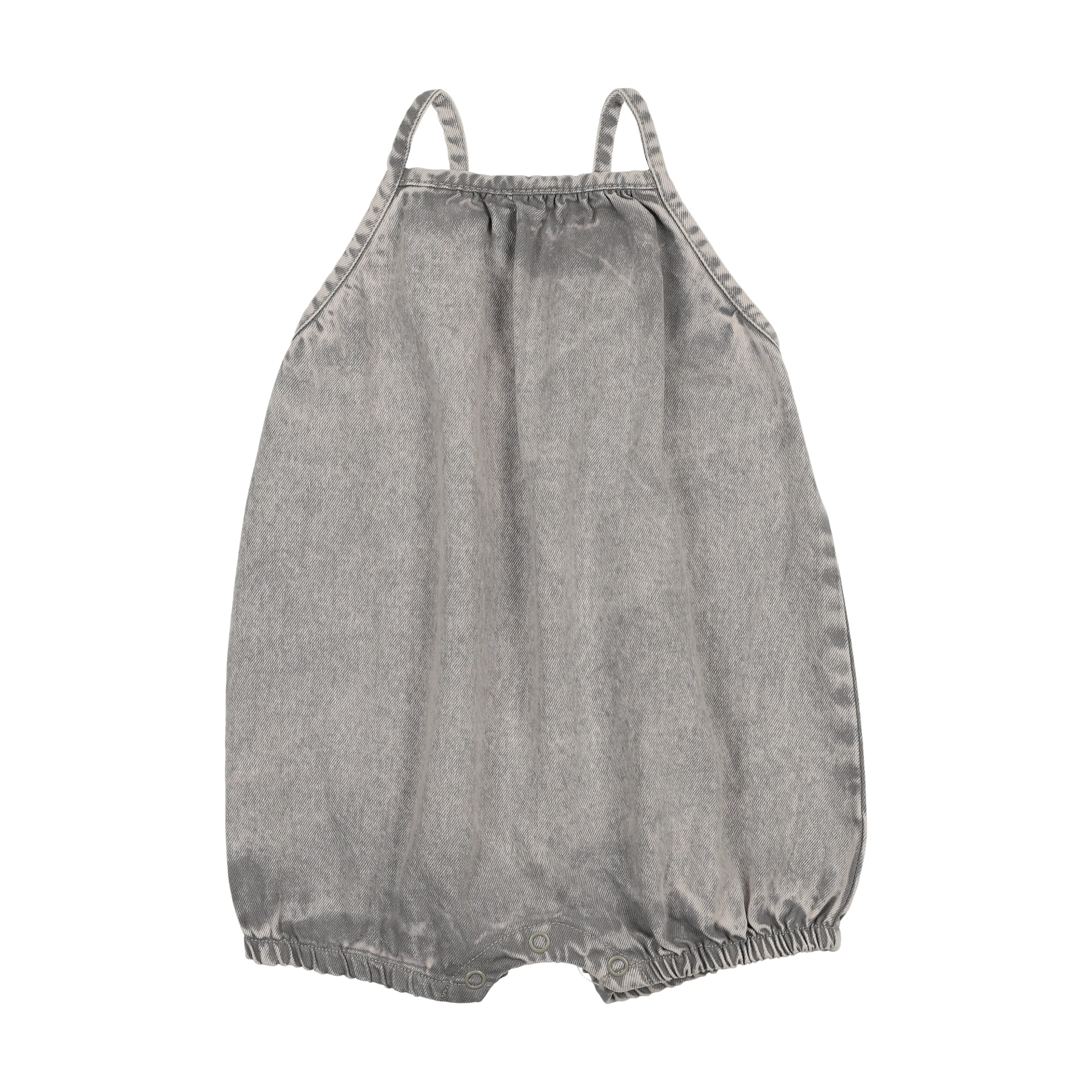 Kin And Kin Denim Short Bubble Romper - Light Blue Denim