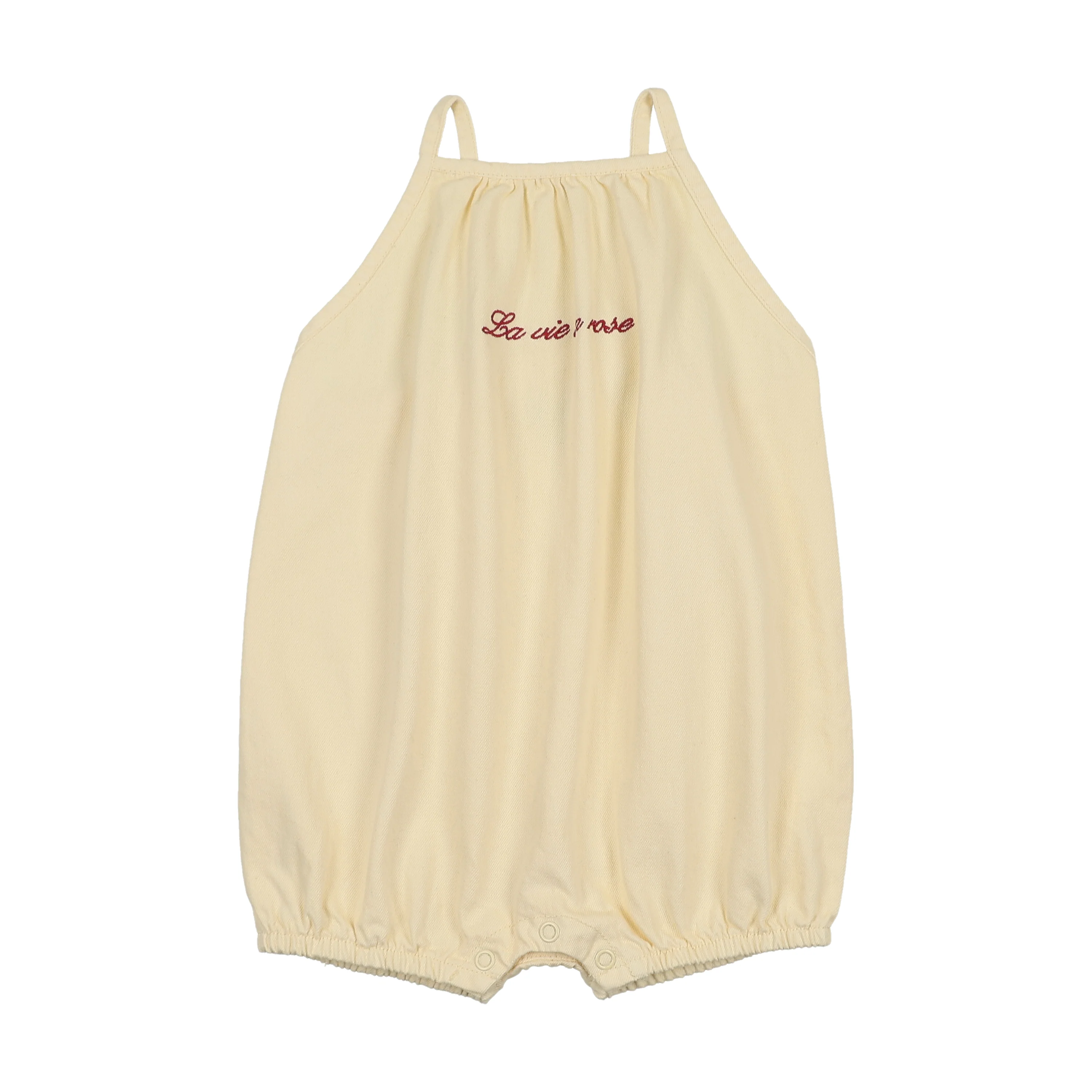Kin And Kin Denim Short Bubble Romper - Yellow Denim