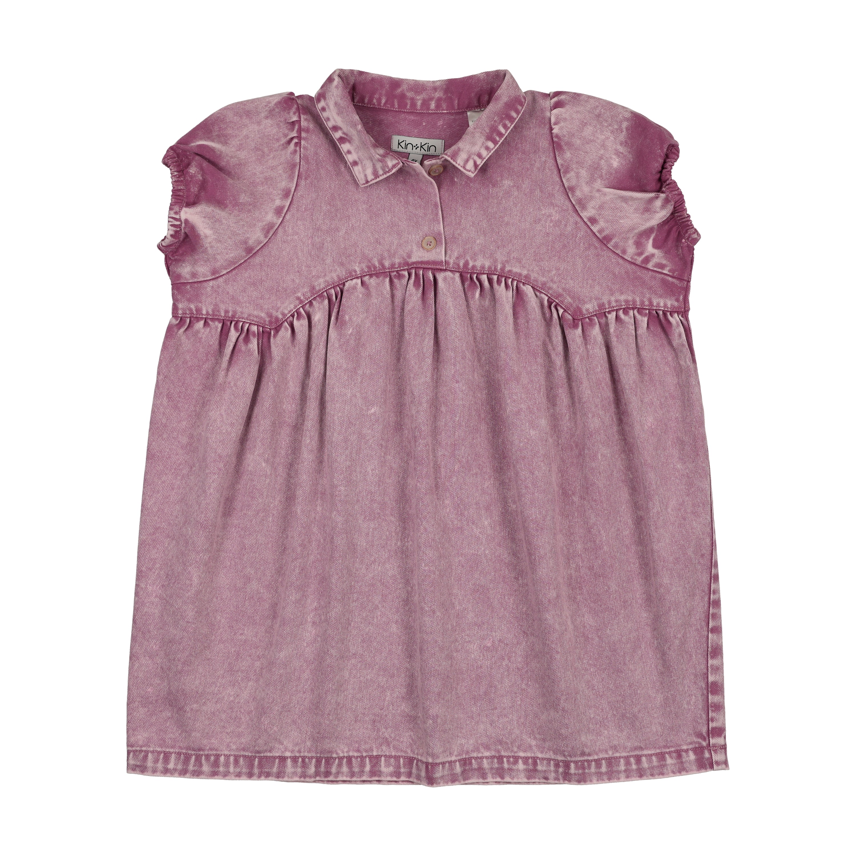 Kin And Kin Denim Short Sleeve Shirt Dress - Mauve Denim